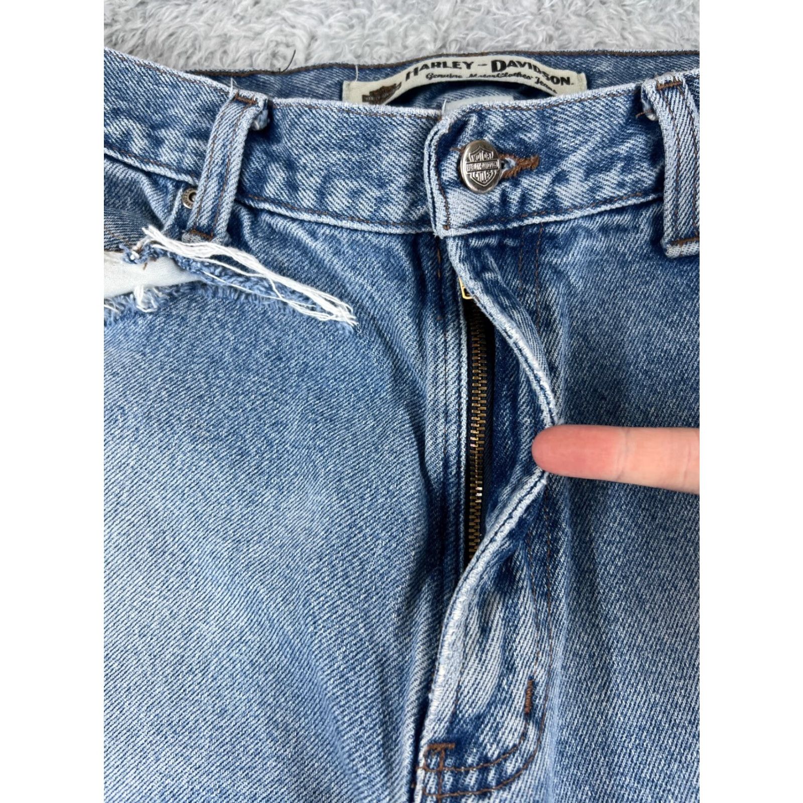 Harley Davidson Harley-Davidson Men's Jeans 32 Blue Denim Straight Distressed 5-Pocket Regular Fit Size US 32 / EU 48 - 6 Thumbnail