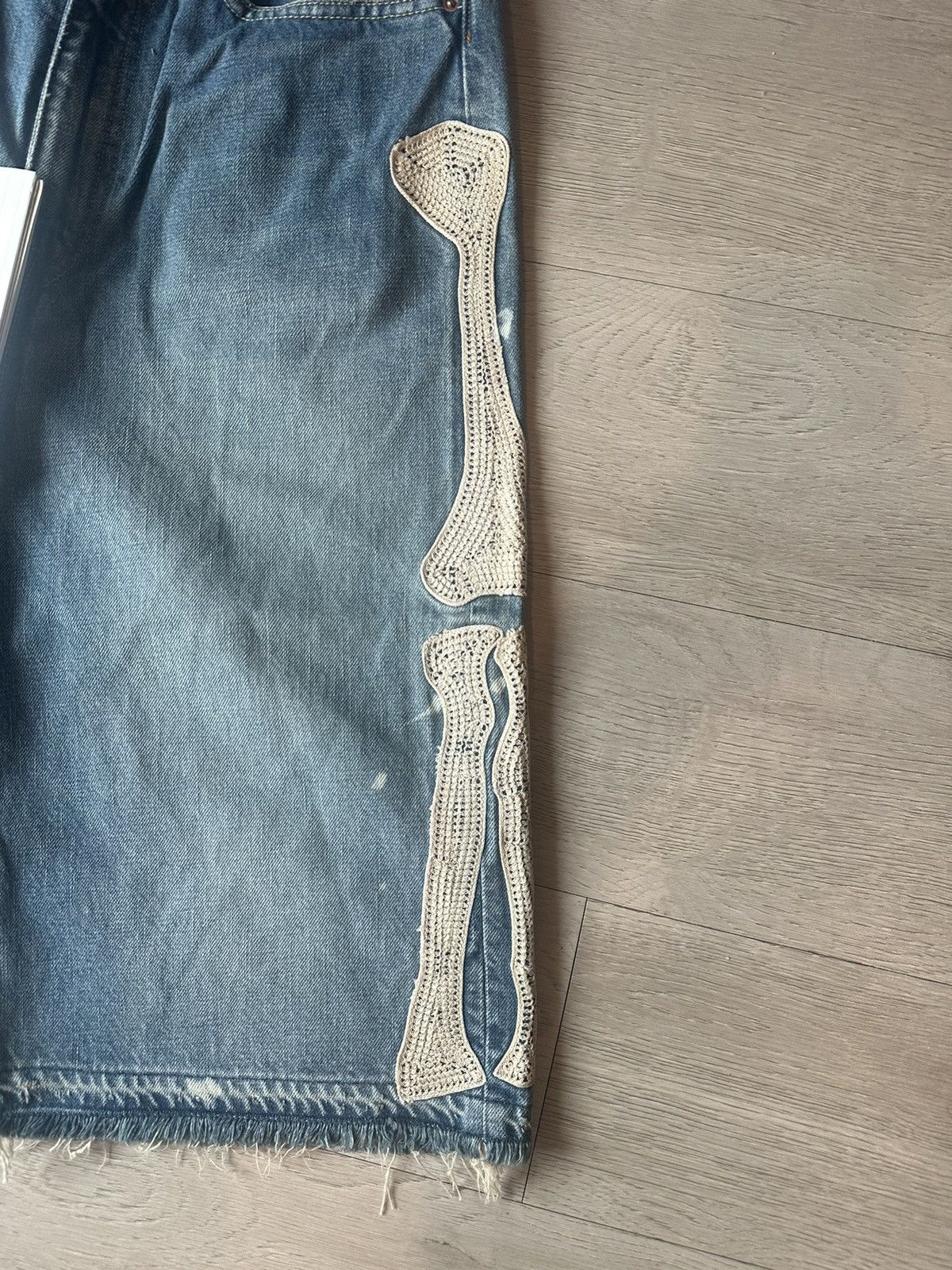 Japanese Brand × Kapital × Kapital Kountry Kapital 14oz Denim 5P Short Pants (Bone Embroidery) Size US 32 / EU 48 - 4 Thumbnail