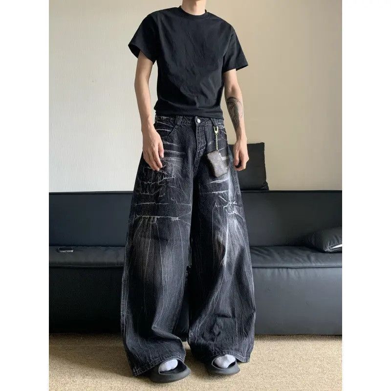 Japanese Brand × Jean Retro loose wide leg electric stripe jeans Size US 32 / EU 48 - 4 Thumbnail