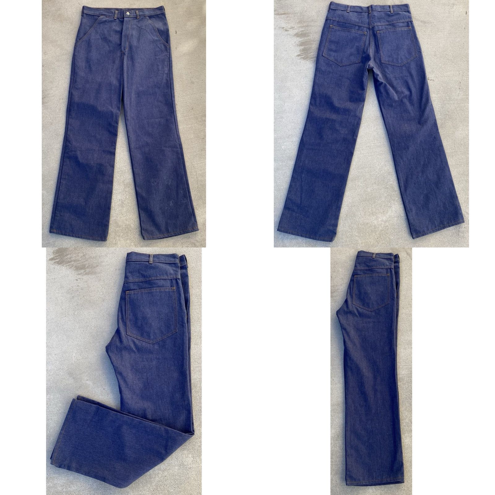 Denime VINTAGE PIA Jeans Denim Work Pants 32.5 in waist 31 Inseam Scovill Snap Blue Rockabilly Mens Size US 33 - 10 Thumbnail