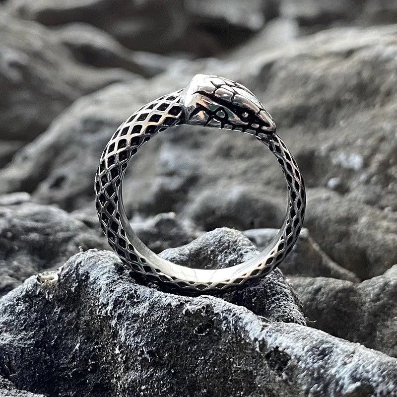 Jewelry × Vintage Ouroboros Snake Gothic Punk Ring Size ONE SIZE - 3 Thumbnail