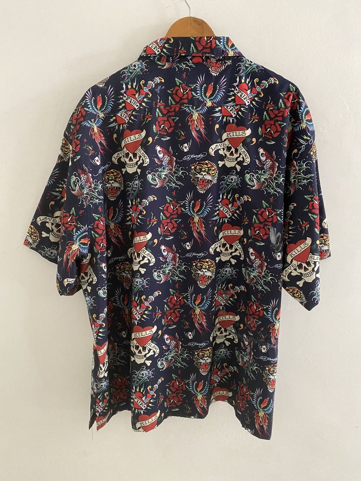Ed Hardy × Vintage Vintage ED HARDY tatoo oversized Shirt hiphop style Size US L / EU 52-54 / 3 - 4 Thumbnail