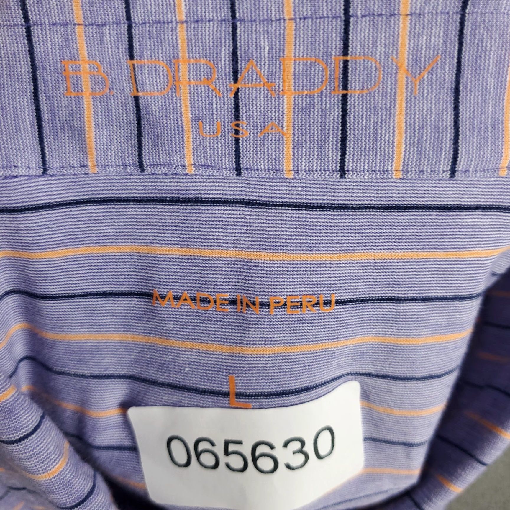 Vintage B Draddy Polo Shirt Mens Large Blue Striped Short Sleeve Polo Shirt Casual Golf Workwear Button Logo Vintage: No (remove N/A) Size US L / EU 52-54 / 3 - 8 Thumbnail