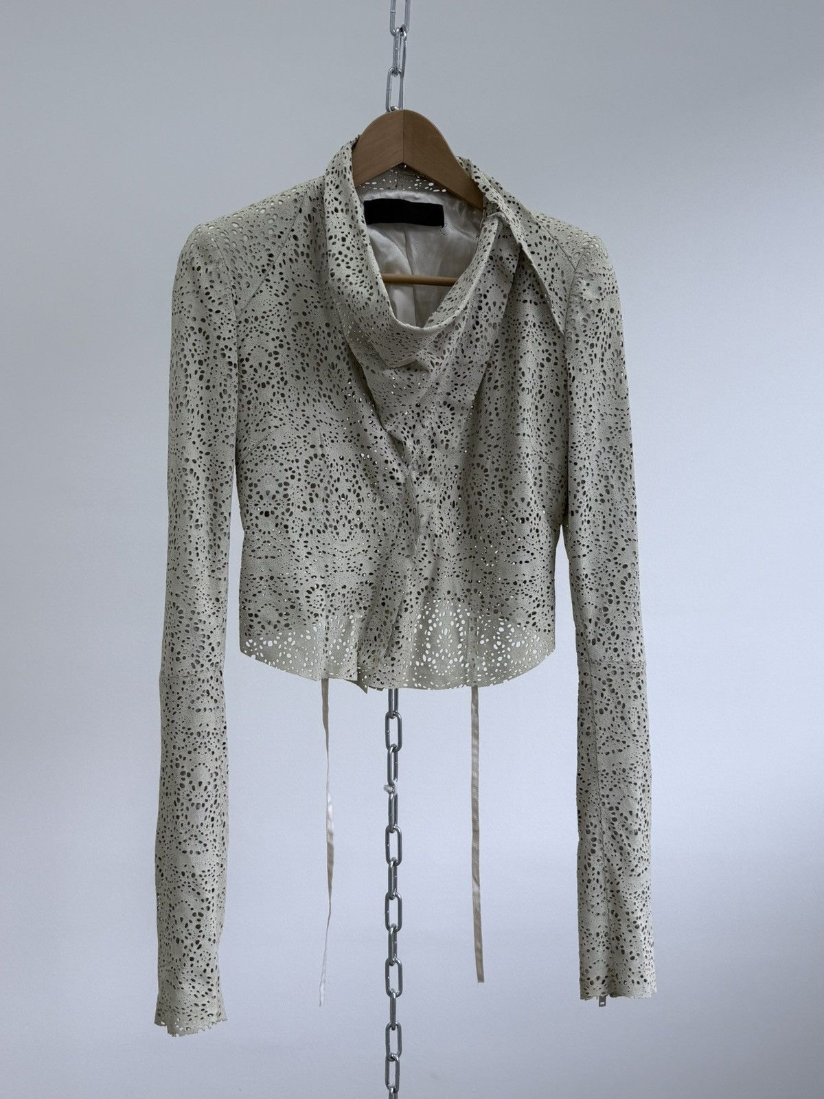 Haider Ackermann Archive Haider Ackermann Perforated Leather Jacket Size XS / US 0-2 / IT 36-38 - 1 Thumbnail