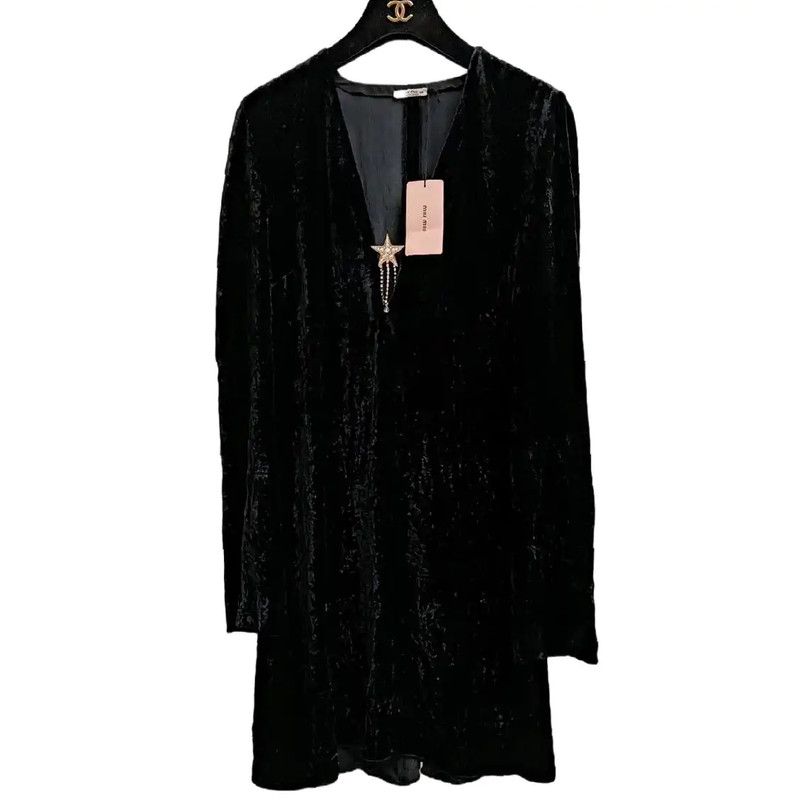 Miu Miu Black Long Sleeve Dress for Women 0089