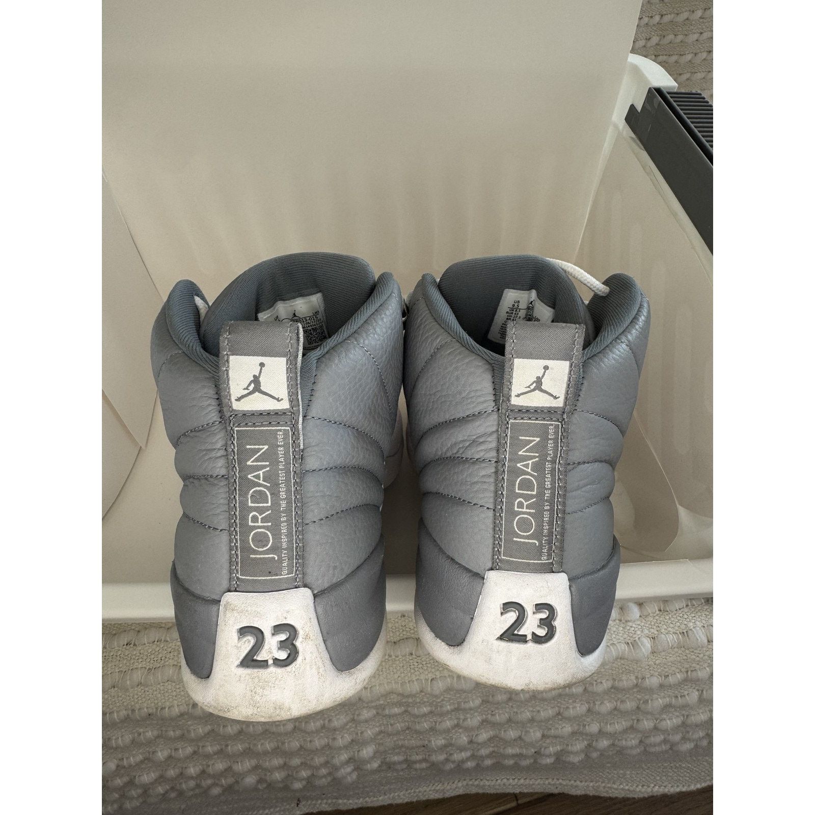 Jordan Brand Air Jordan 12 Retro Shoes Mens Stealth Cool Grey OG Box Size US 9.5 / EU 42-43 - 5 Thumbnail