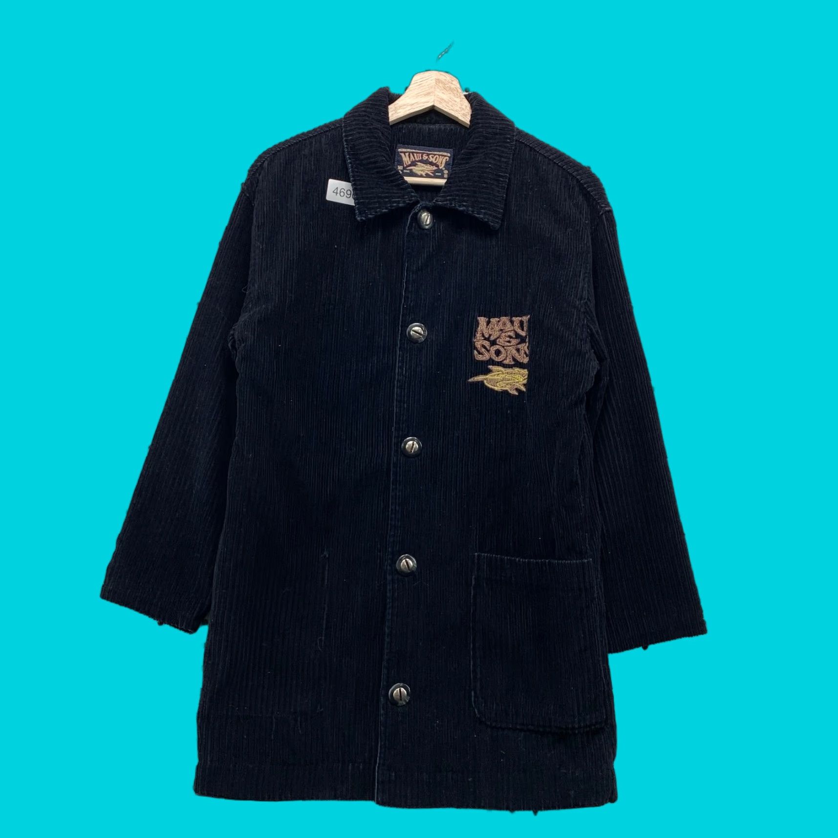 Vintage VINTAGE Maui & Sons Corduroy Jacket Mens M Black 3/4 Sleeve Embroidered Jacket Size US M / EU 48-50 / 2 - 1 Thumbnail