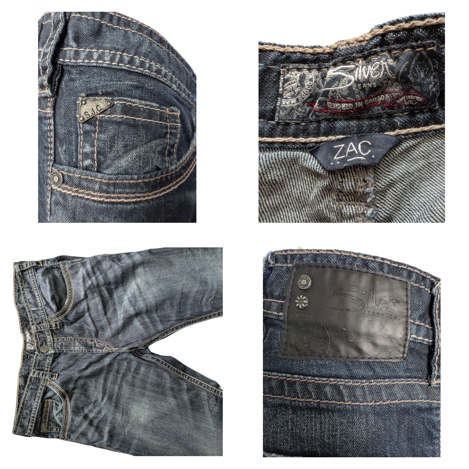 Silver Jeans Co. Silver Jeans Co. ZAC Jeans – Dark Wash, W36 L32, Regular Straight Fit, Men’s Denim Size US 36 / EU 52 - 9 Thumbnail