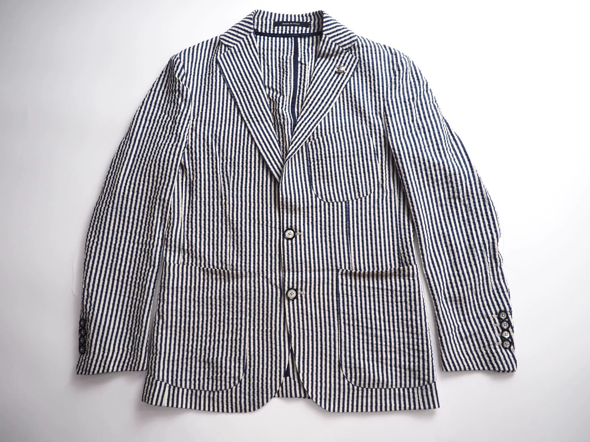 Tagliatore Tagliatore Blue and White Striped Casual Blazer Size XS / US 0-2 / IT 36-38 - 1 Thumbnail