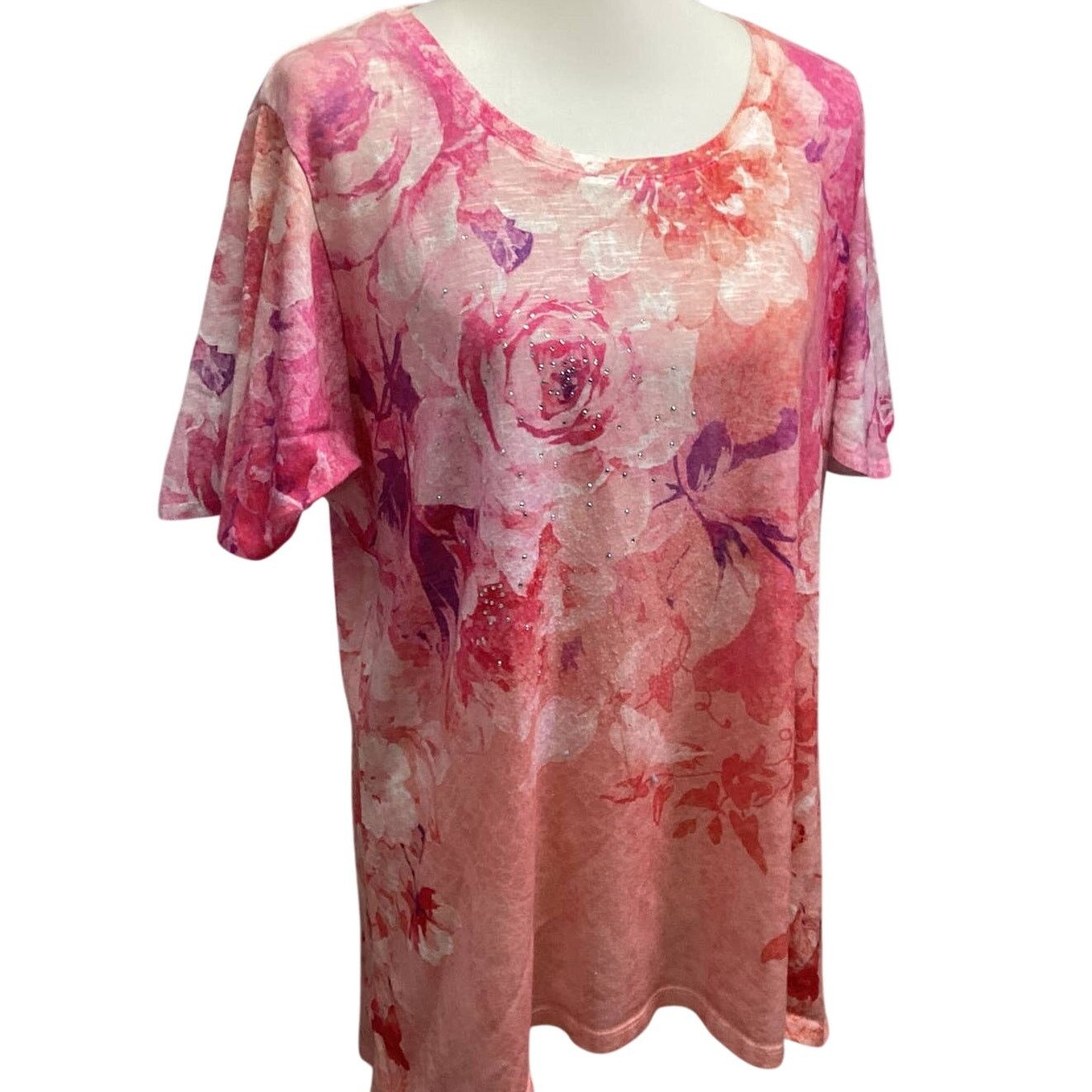 CNCPTS Concepts Womens XXL Short Sleeve Crew Neck Tee Shirt Blouse Size XXL / US 16-18 / IT 52-54 - 1 Thumbnail
