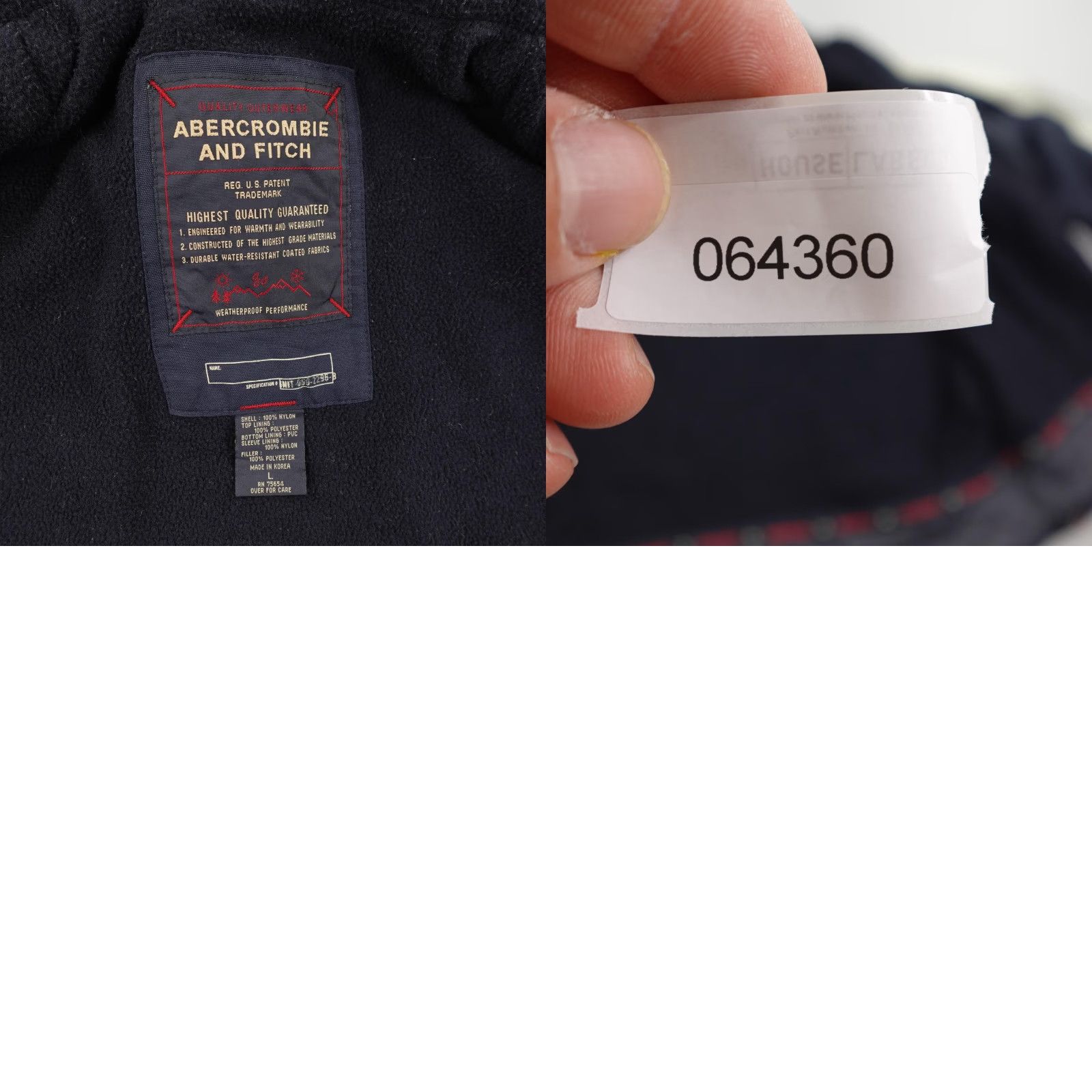 Abercrombie & Fitch VINTAGE Abercrombie & Fitch Jacket Mens L Blue Weatherproof Fleece Lined Coat Size US L / EU 52-54 / 3 - 9 Thumbnail
