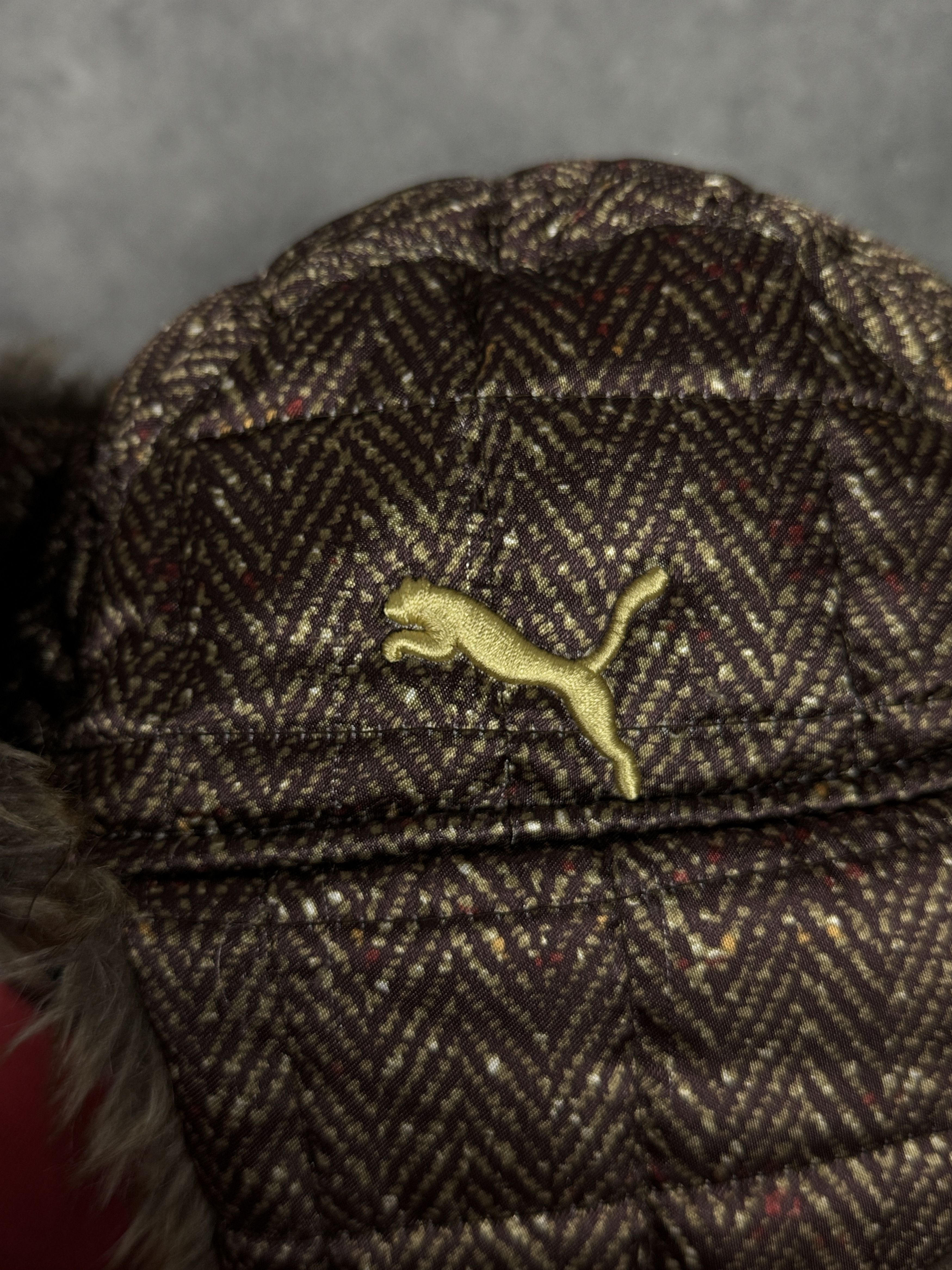 Puma Insulated Russian hat with fur ear flaps brown mini logo Size ONE SIZE - 6 Thumbnail