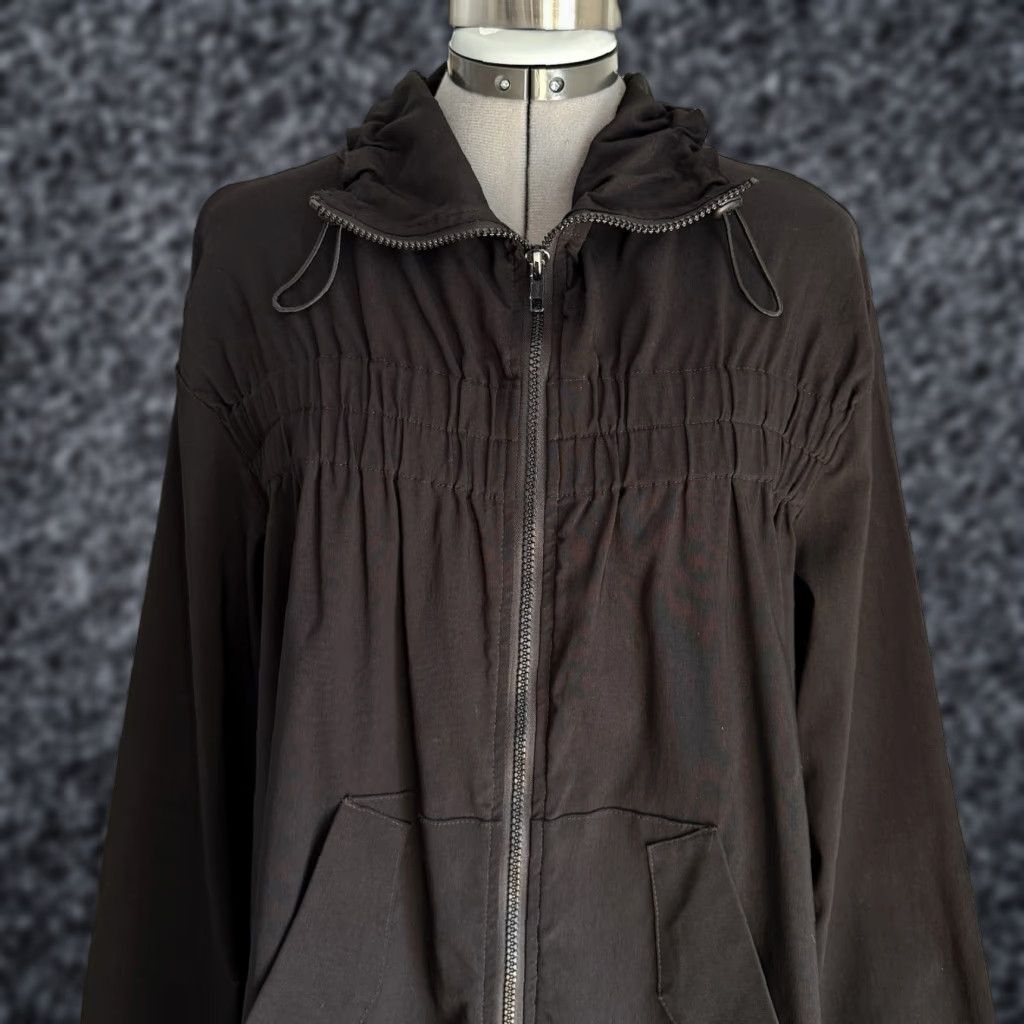 Vintage VINTAGE Noblu A-Line Black Jacket Artsy Lagenlook Jacket Women S Black Pockets Zip Front Tie Neck Collar Light Weight Size S / US 4 / IT 40 - 1 Thumbnail