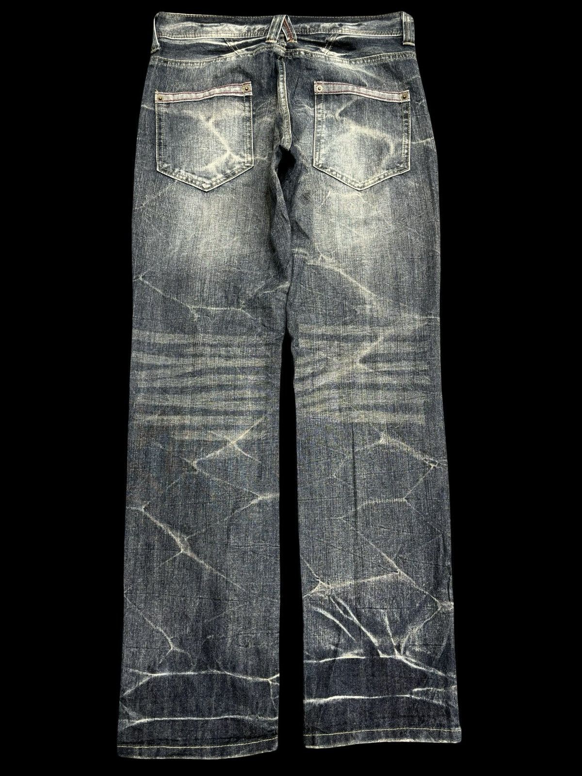 Japanese Brand × Seditionaries 💥Insane 90s Style💥Superubis Valetta Cracked Fades Denim F499 Size US 32 / EU 48 - 2 Thumbnail