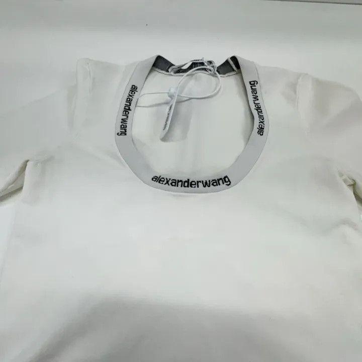 Alexander Wang Alexander Wang SS22 Logo Knit Short Sleeve T-Shirt - Size M / US 6-8 / IT 42-44 - 7 Thumbnail