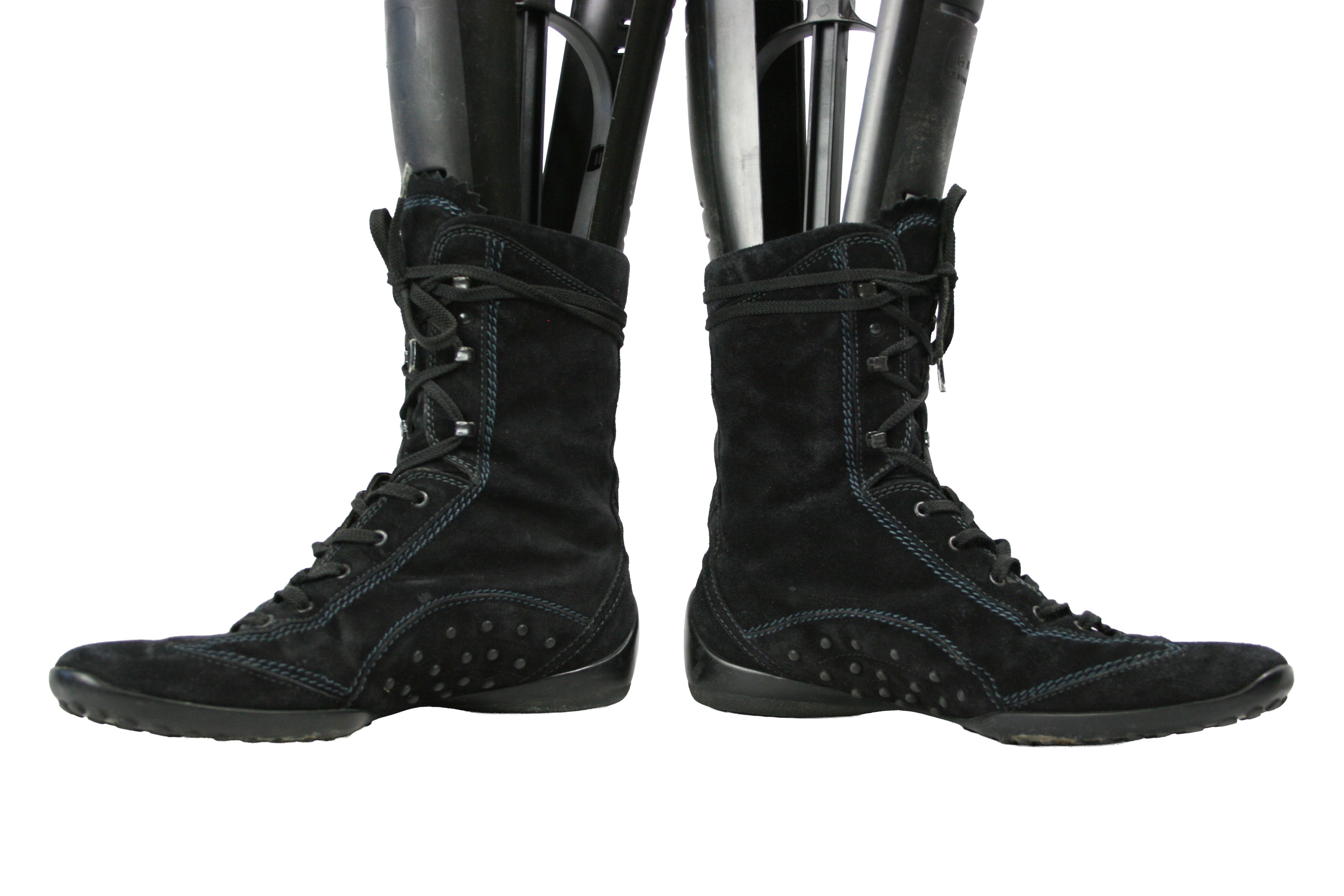 Tod's Boxeur Moto Racing Lace Up Suede Boots Size US 8.5 / IT 38.5 - 8 Thumbnail