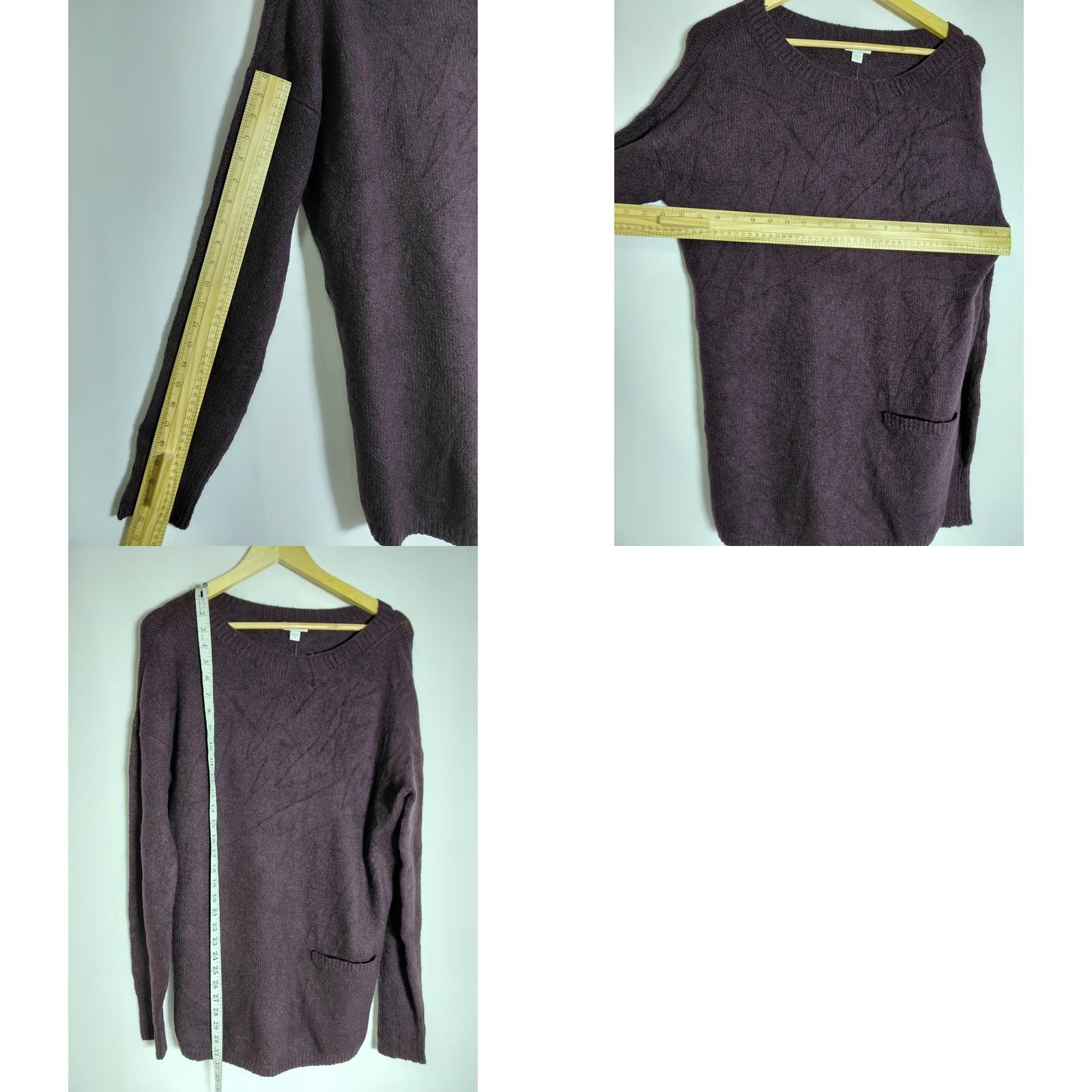 J. Jill NWT J.Jill .Jill Pure Black Violet Sweater Solid Knit Women Size S Tall Crew Neck Long Sleeve Pullover Casual Travel Lightweight Stretch Cotton Blend Size S / US 4 / IT 40 - 8 Thumbnail