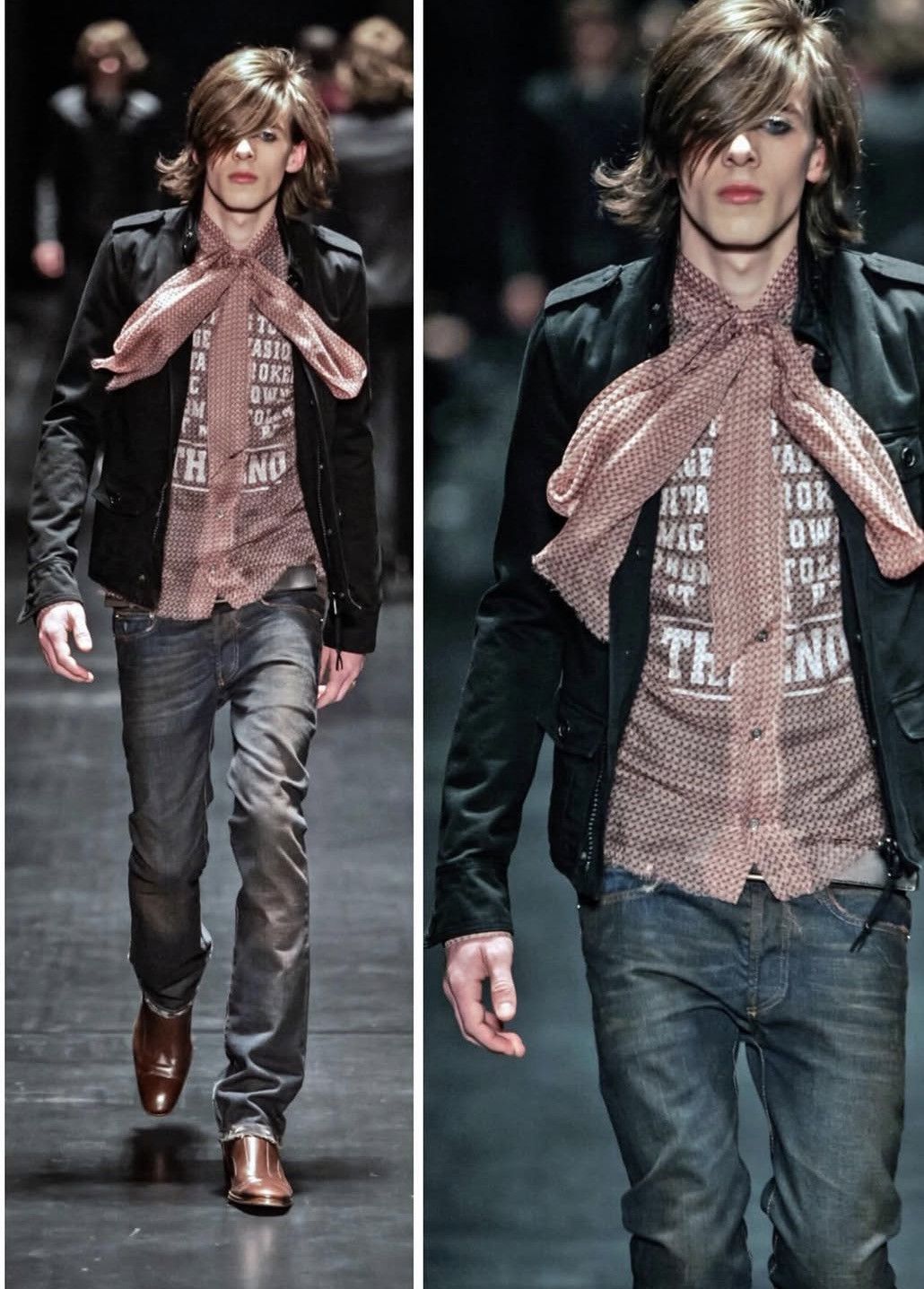 Dior homme 05aw 赤錆　damage bootscut denim Dior × Hedi Slimane Dior Homme AW 2005 Rust Bootcut Denim - Sz 26