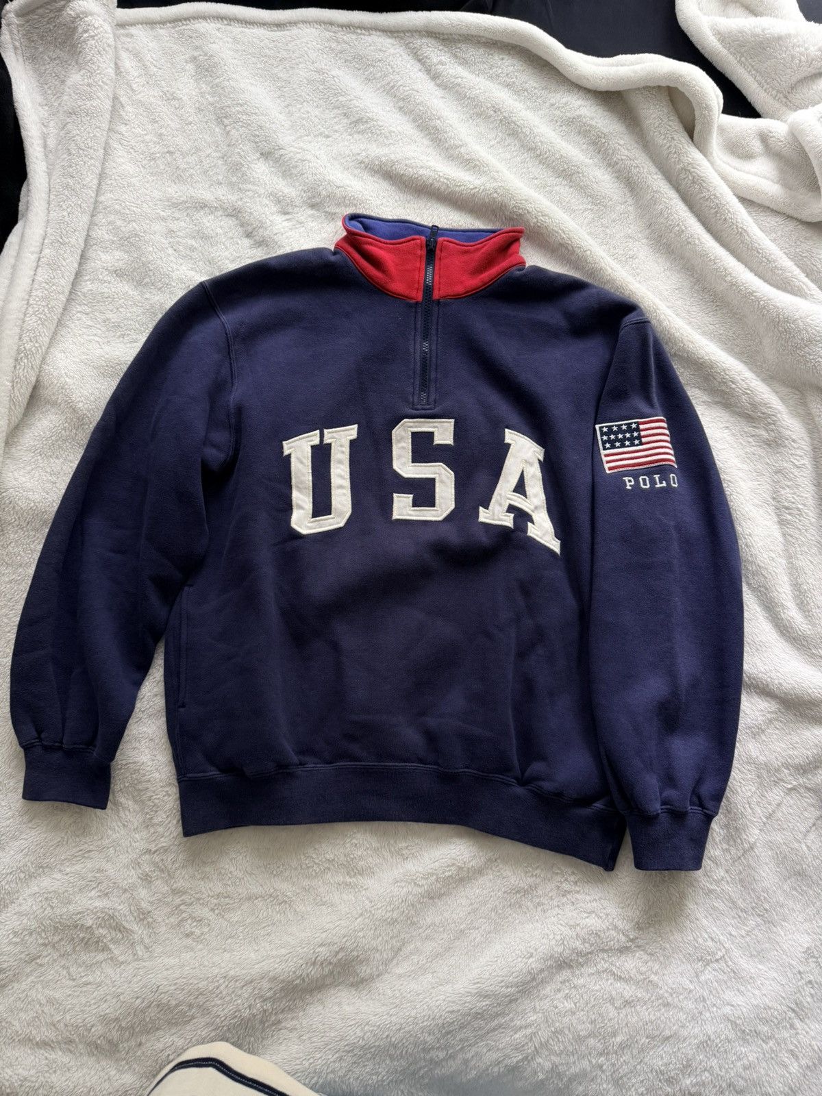 Polo Ralph Lauren polo ralph lauren USA quarter zip patch sweatshirt Size US S / EU 44-46 / 1 - 1 Thumbnail