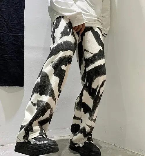 Japanese Brand × Jean Blue Black Tie-dye Baggy Jeans Size US 31 - 4 Thumbnail