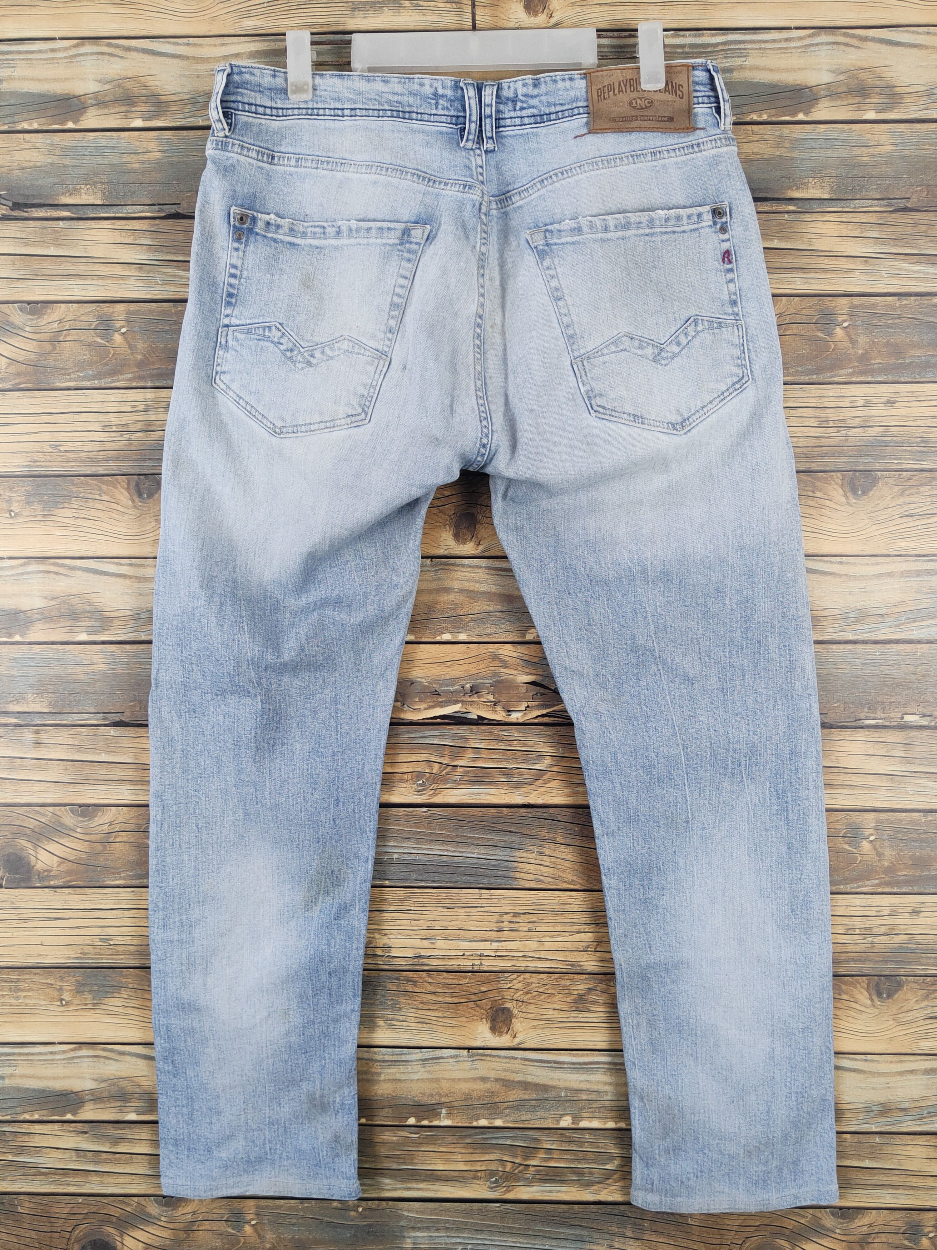 Replay Replay Light Blue Distressed Ripped denim Jeans #W1878 Size US 33 - 8 Thumbnail