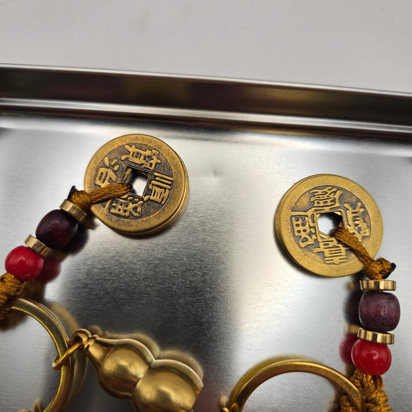 Other CHINESE FENG SHUI LUCKY COIN KEYCHAIN LOT BRASS GOURD CHARMS Size ONE SIZE - 4 Thumbnail