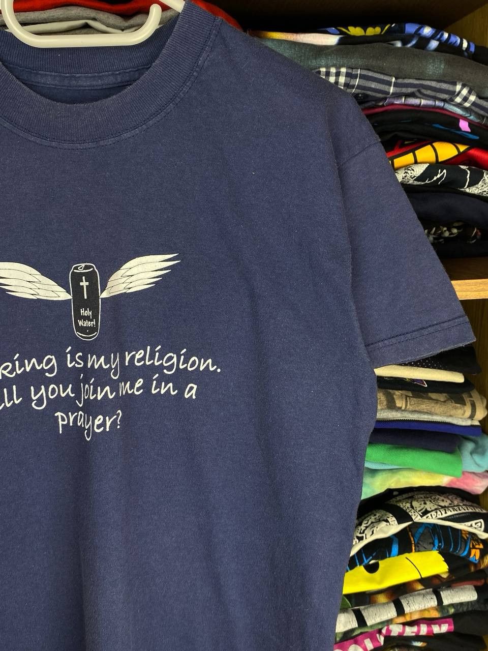 Vintage Vintage Drinking Is My Religion 90s Humor Graphic Tee Size US M / EU 48-50 / 2 - 3 Thumbnail