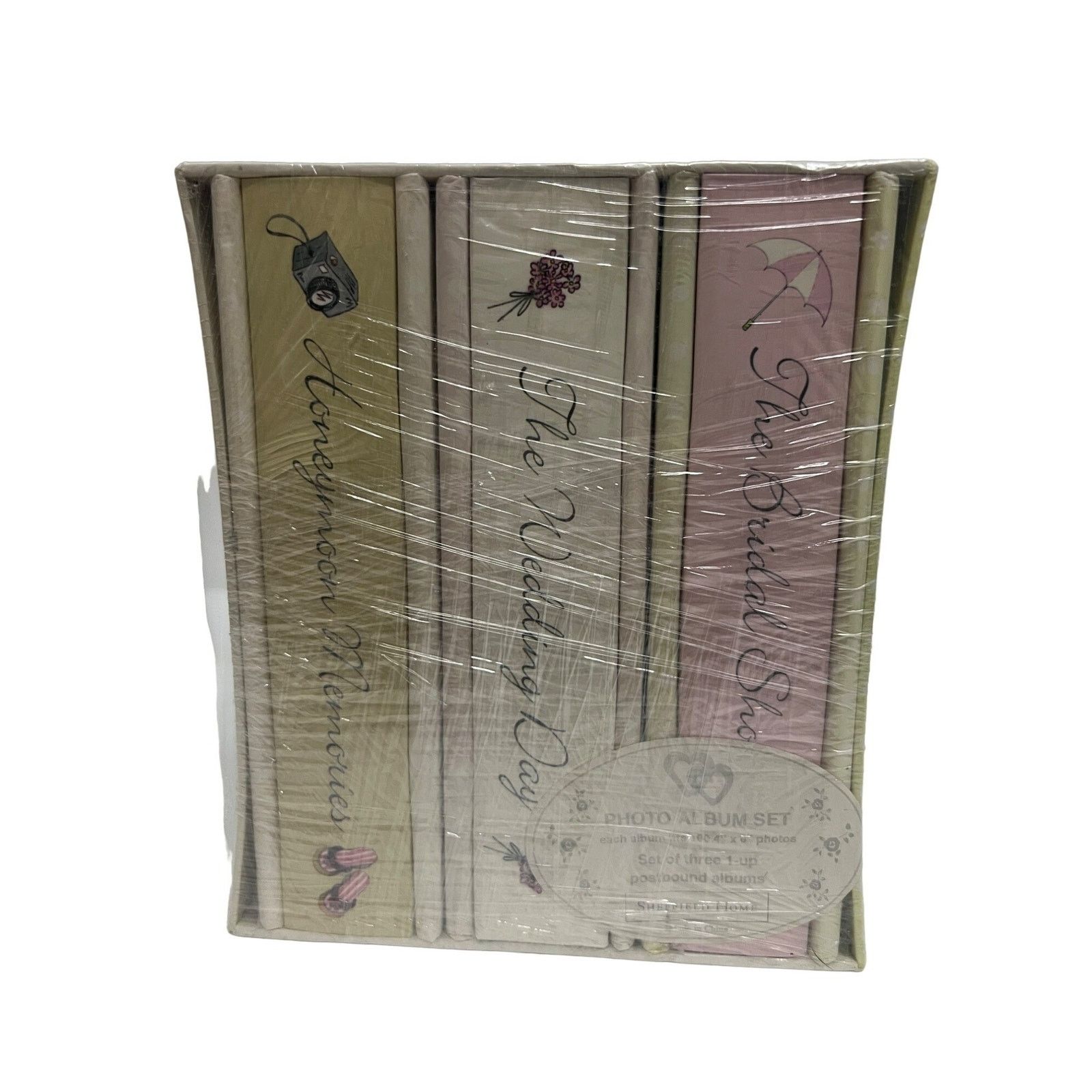 Vintage Wedding Photo 3 Album Gift Box Set Bridal Honeymoon Memories Size ONE SIZE - 4 Thumbnail