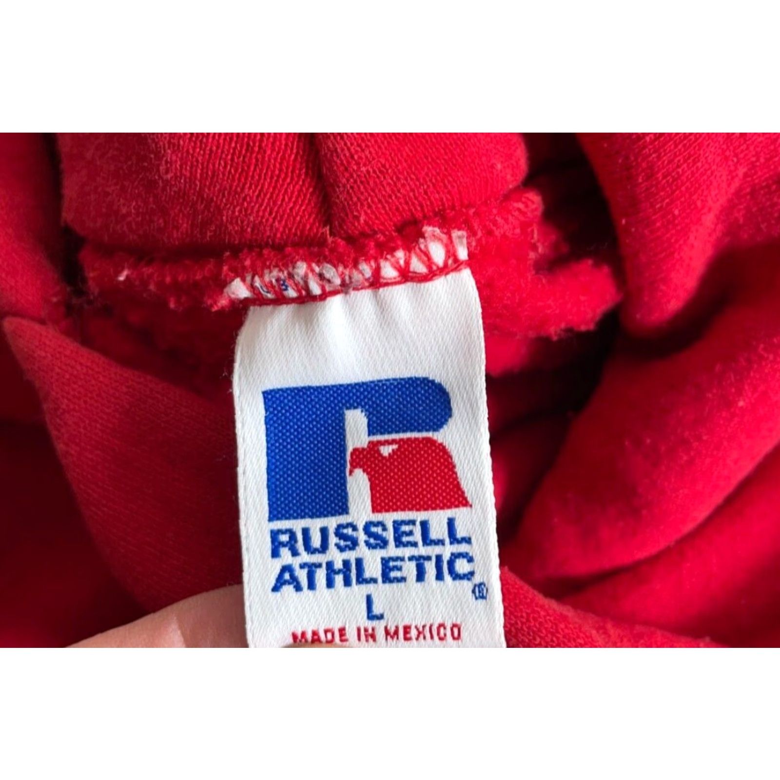 Russell Athletic VINTAGE Russell Athletic Hoodie Crew Neck 90s Red Embroidered Adult Large Logo Graphic Print Sweatshirt 50/50 Mens Size US L / EU 52-54 / 3 - 3 Thumbnail