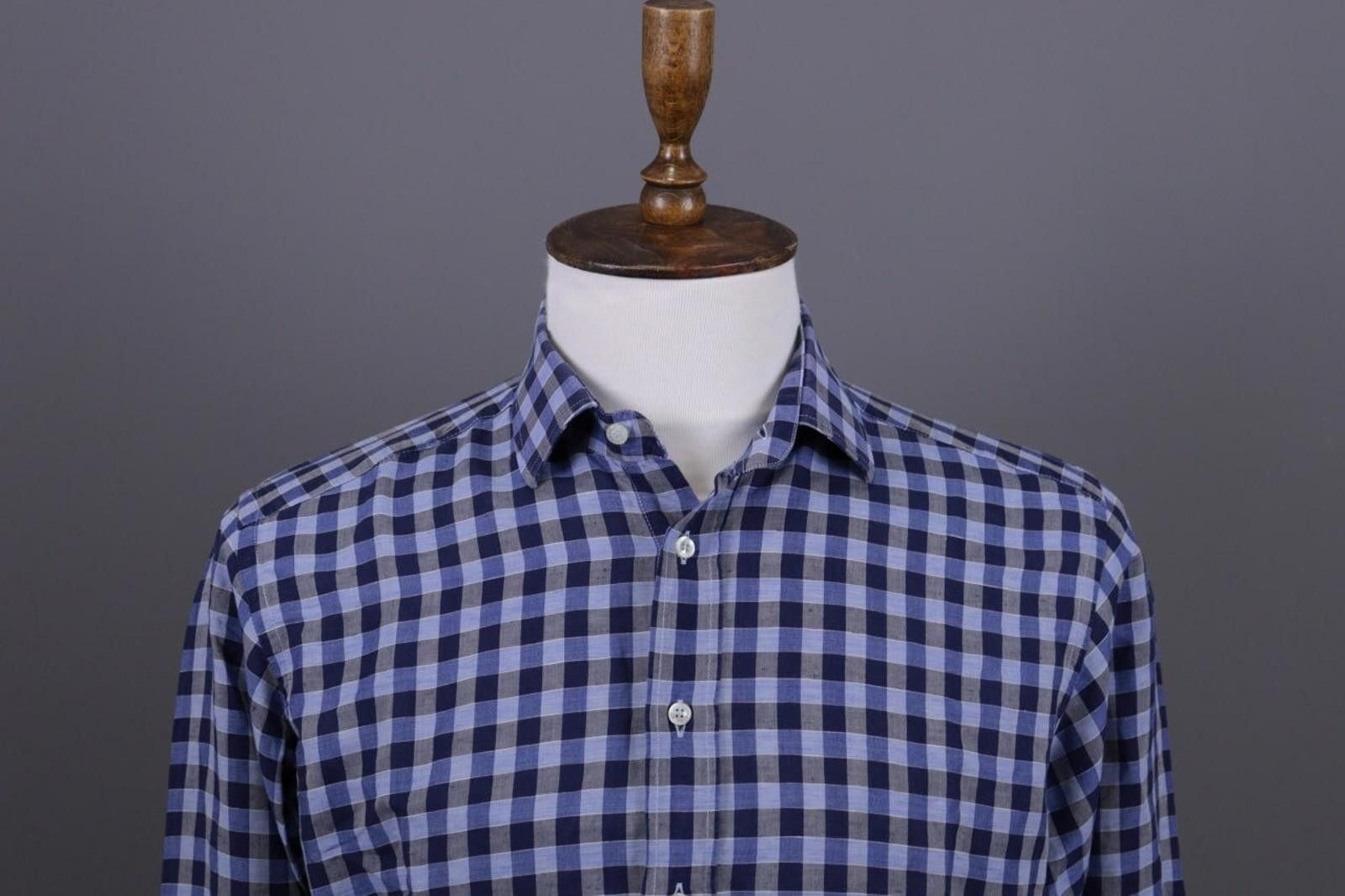 Etro Etro Milano Blue Check Long Sleeve Button Down Shirt Size 41 Size US M / EU 48-50 / 2 - 4 Thumbnail