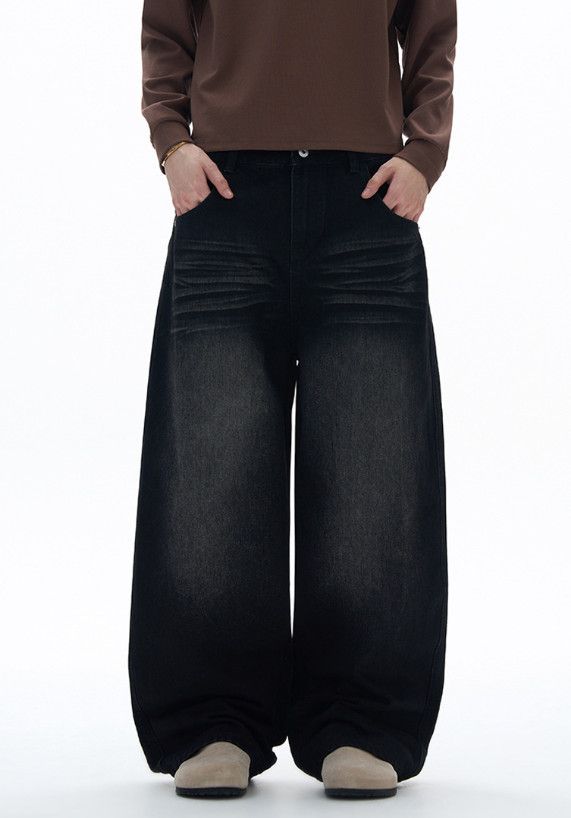 Japanese Brand Men's Retro American Distressed Loose Curved Jeans Size US 32 / EU 48 - 2 Thumbnail