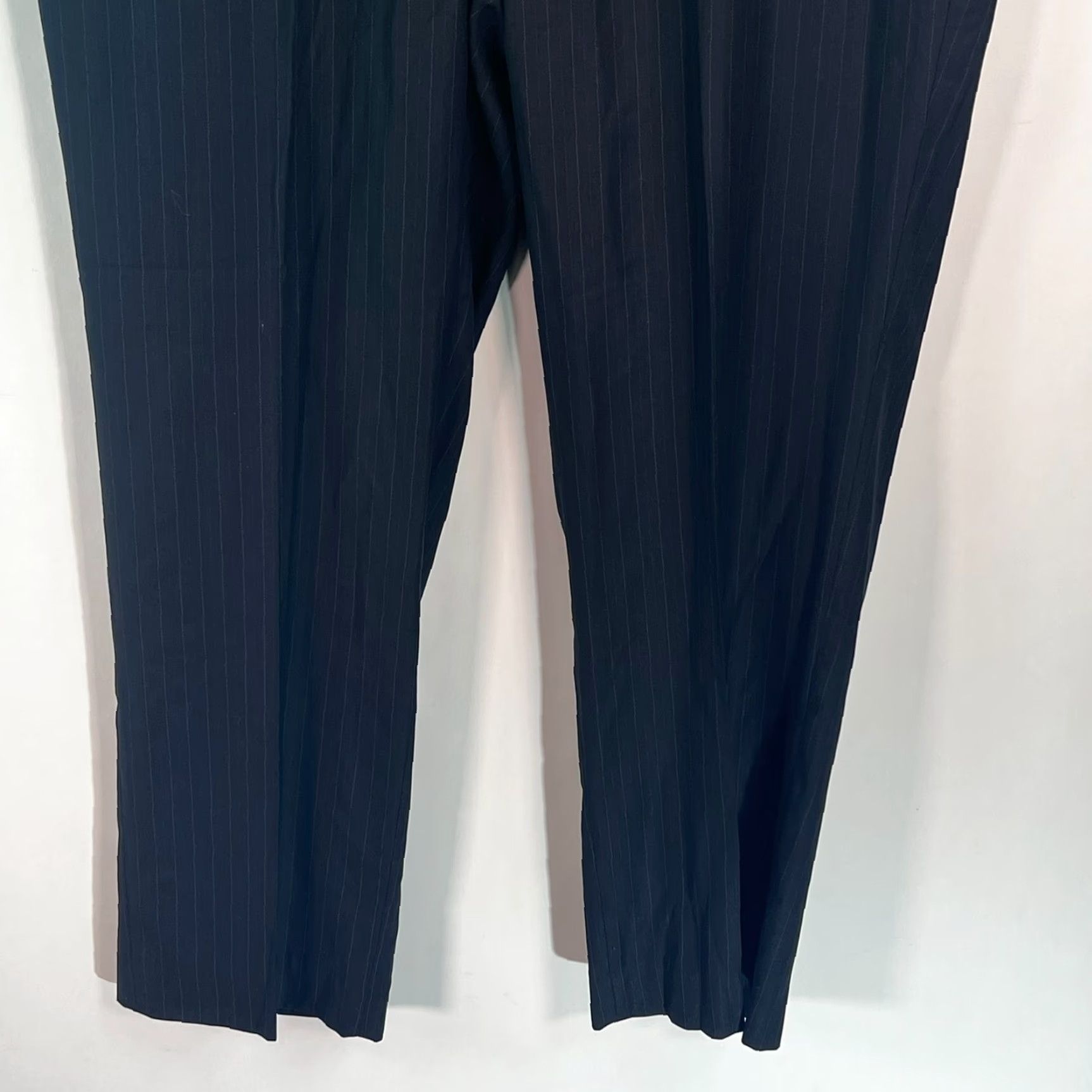 Vintage Louis Raphael Mens Dress Pants Flat Front Striped Black 40X32 Pants Mens Flat Front Striped Black Dress Pants 40X32 Size US 40 / EU 56 - 3 Thumbnail