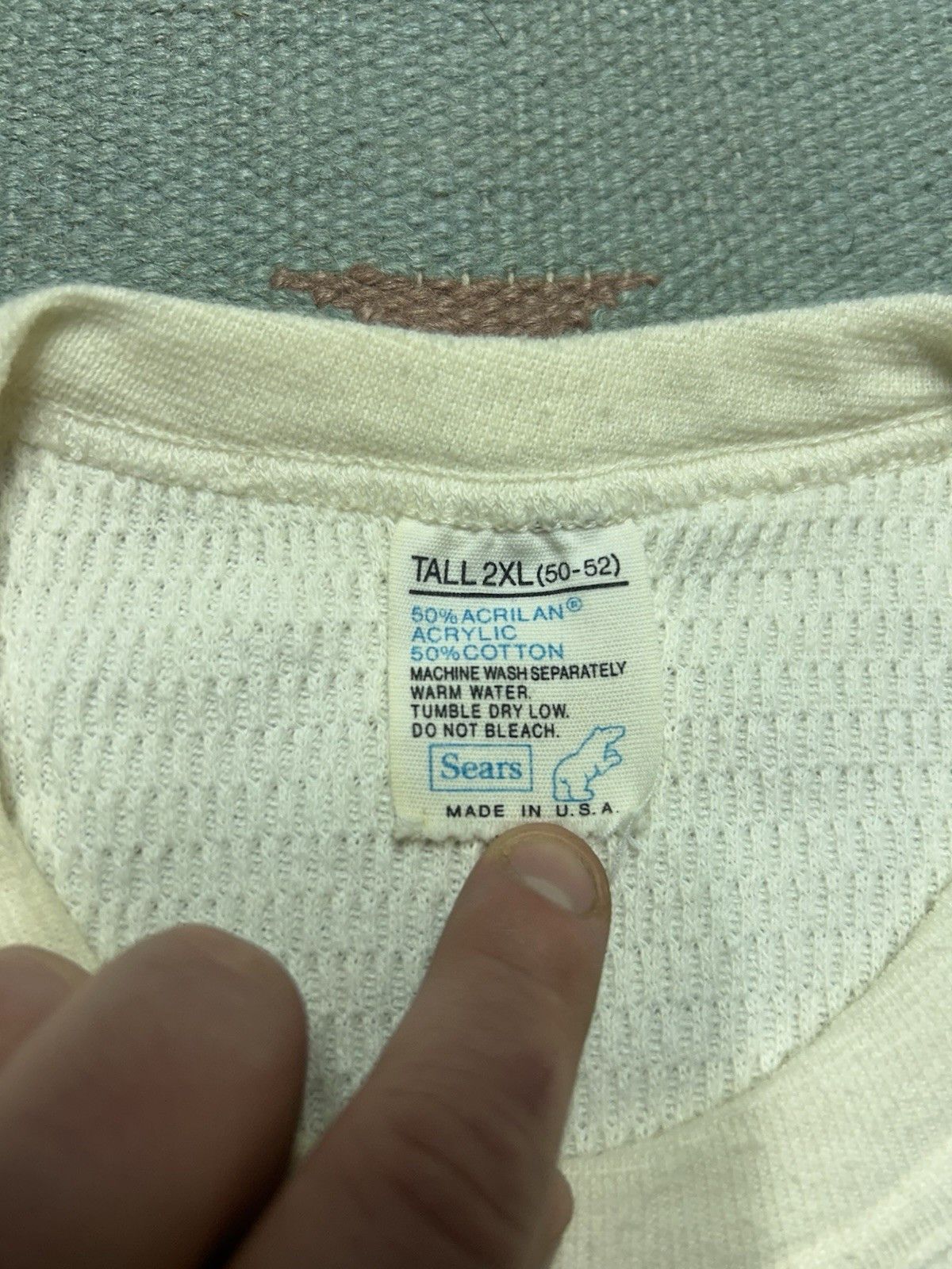 Vintage Vtg 70s waffle knit thermal shirt Sears base layer soft XL Size US XL / EU 56 / 4 - 3 Thumbnail