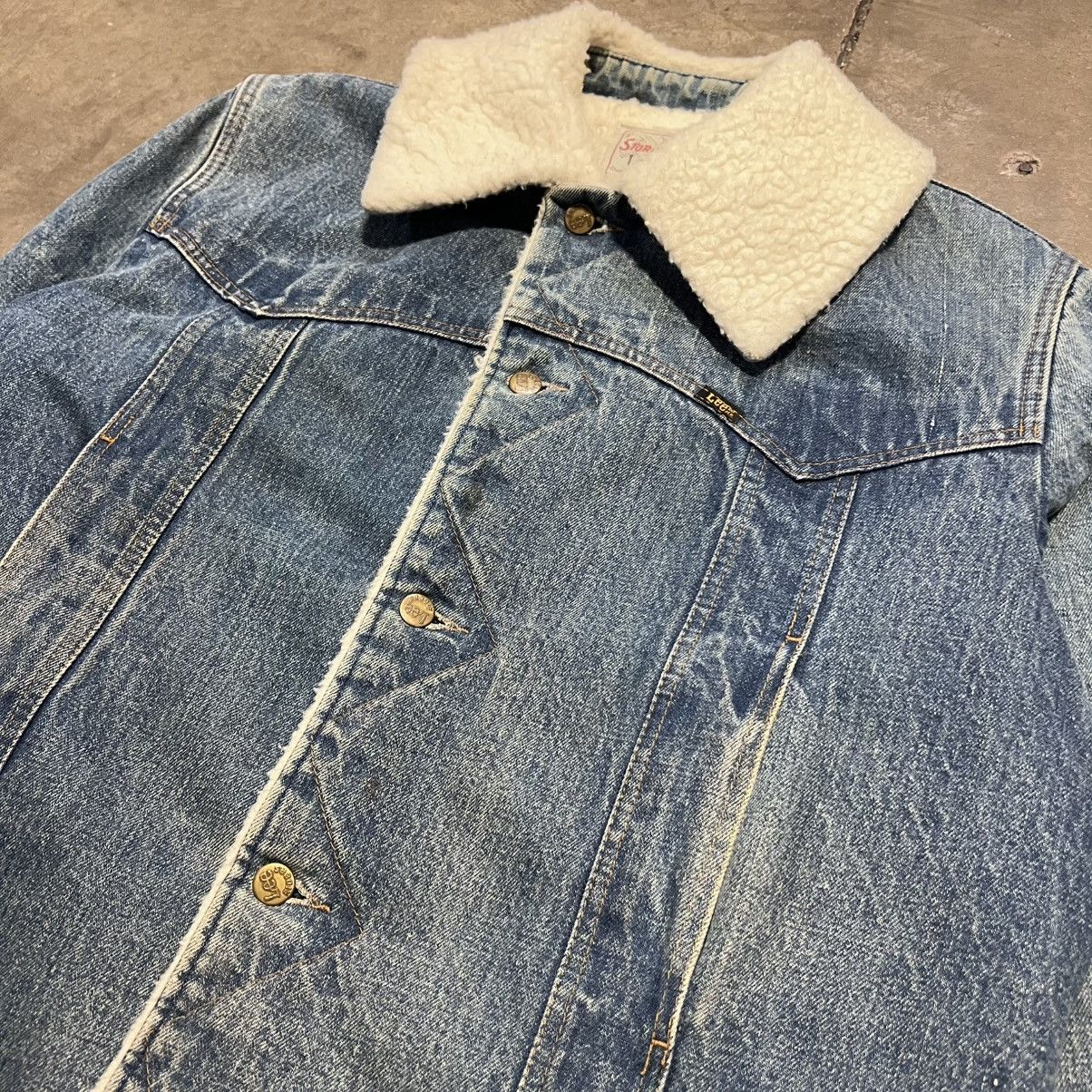 Lee Vintage 80s Lee Storm Rider Denim Jacket Sherpa Lined USA Size US XL / EU 56 / 4 - 3 Thumbnail