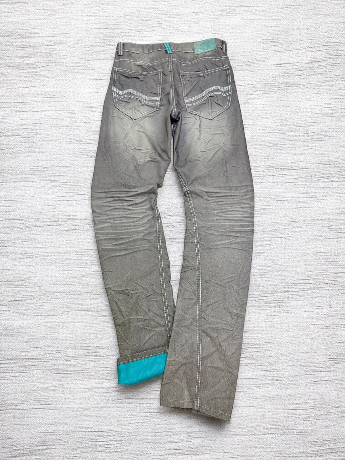 If Six Was Nine Lab Industries Wrinkled Effect Grey Pants Y2K Style Size US 28 / EU 44 - 2 Thumbnail