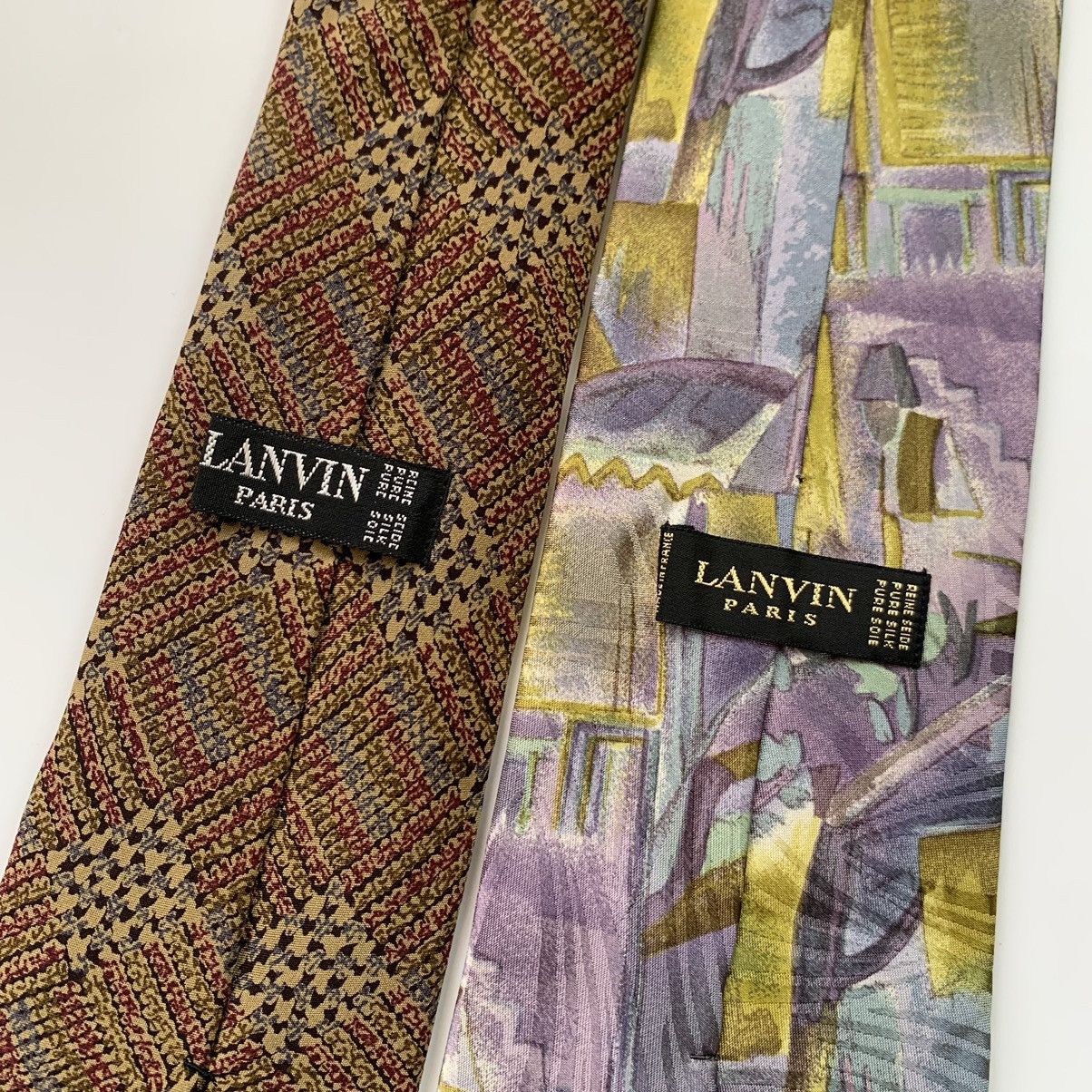 Vintage Two Lanvin Paris Silk Ties Vintage Luxury Made in France Size ONE SIZE - 4 Thumbnail
