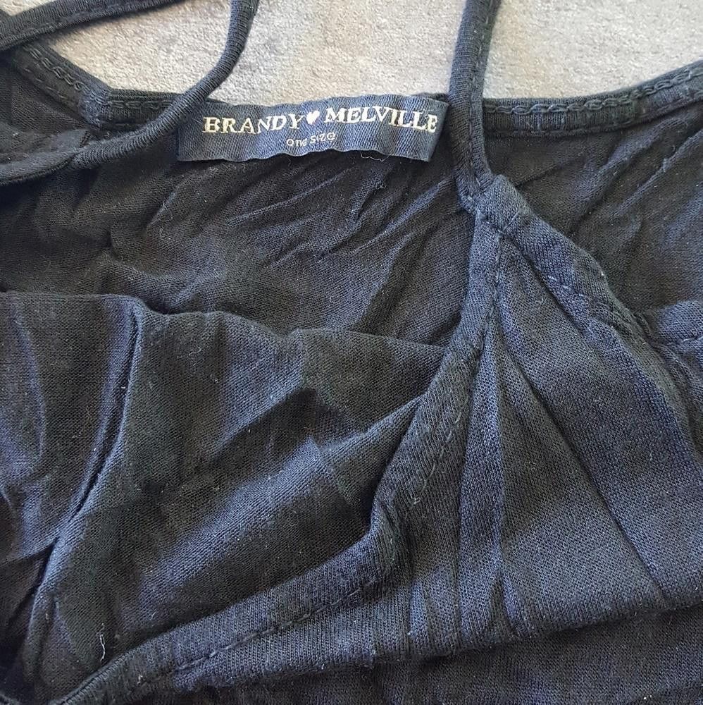 Designer Black Basic Melville Flowy Cropped Cami Size ONE SIZE - 3 Thumbnail