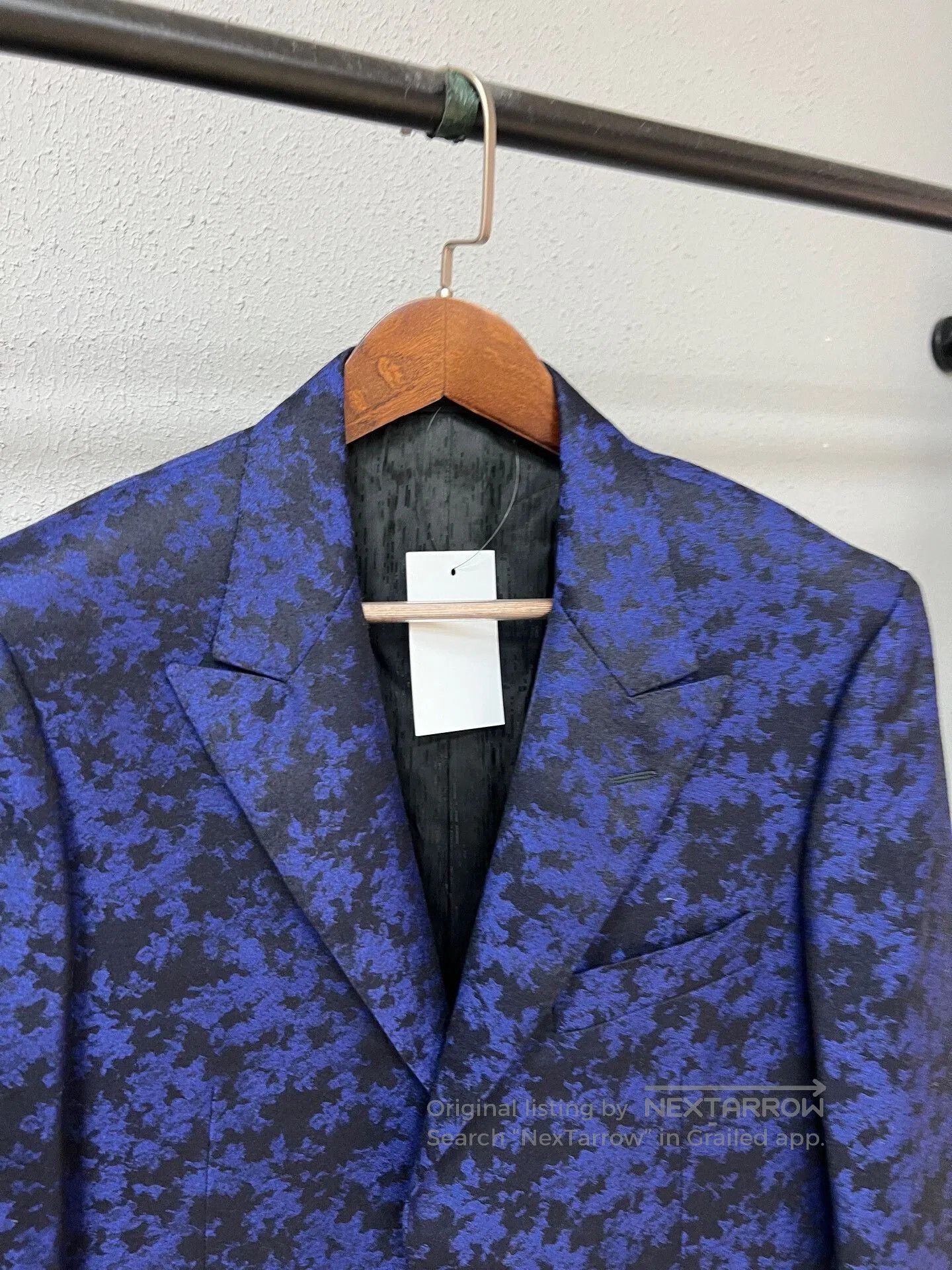 Versace Versace Blazer with Floral Design in Blue. Size US L / EU 52-54 / 3 - 3 Thumbnail