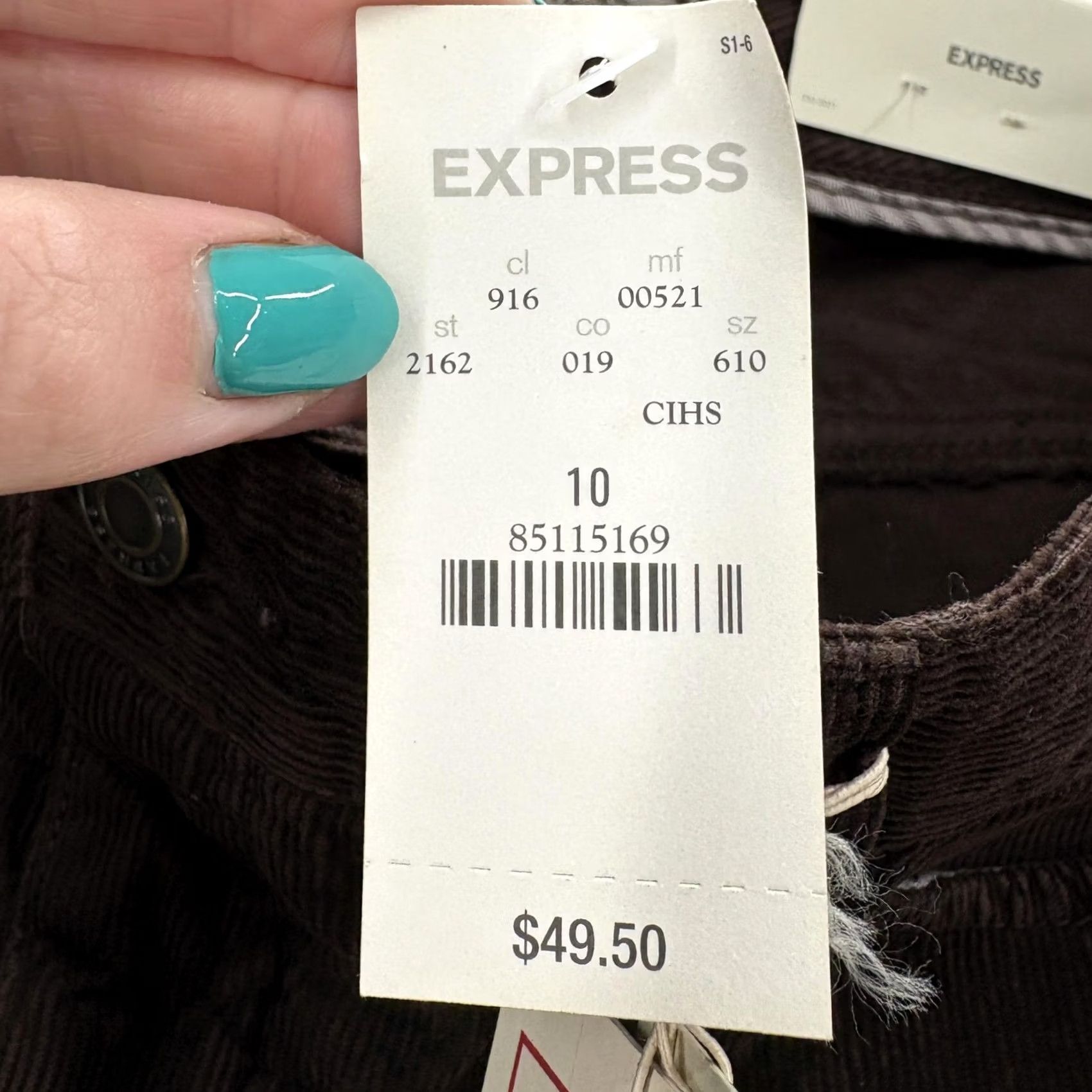 Express VINTAGE Express Sarula Cord Pants Womens 10 Brown Low Rise Flare Corduroy Khakis 90s Womens Size 32" / US 10 / IT 46 - 6 Thumbnail