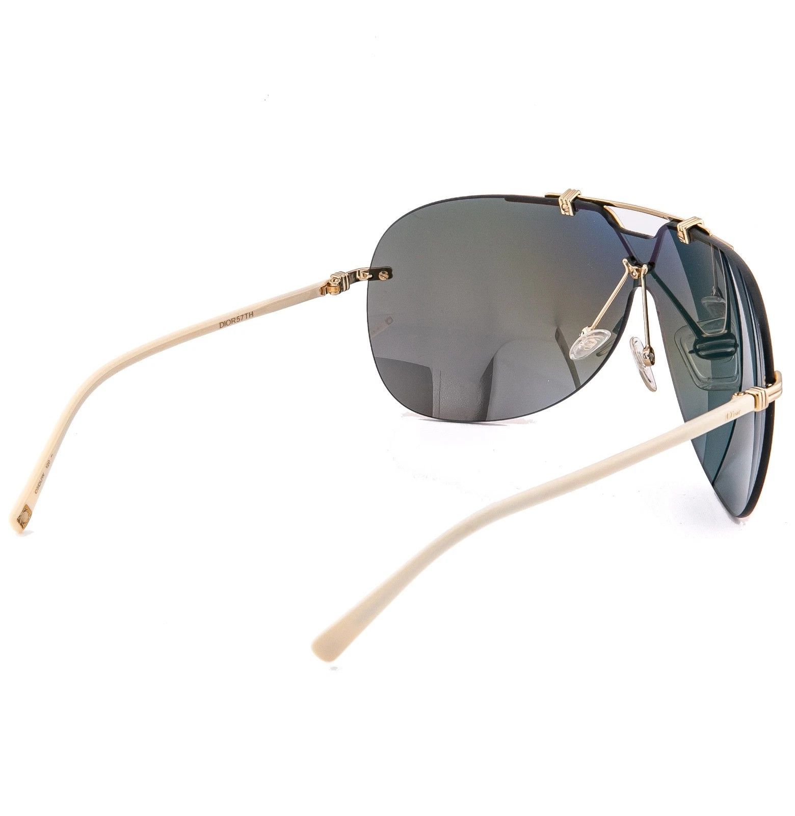 Christian Dior Monsieur CHRISTIAN DIOR 57TH Mask Wrap Shield Unisex Sunglasses Ivory Size ONE SIZE - 3 Thumbnail