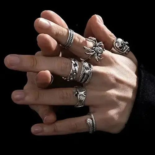Japanese Brand 7 Pieces/ Set- Gothic Theme Ring Size ONE SIZE - 1 Thumbnail