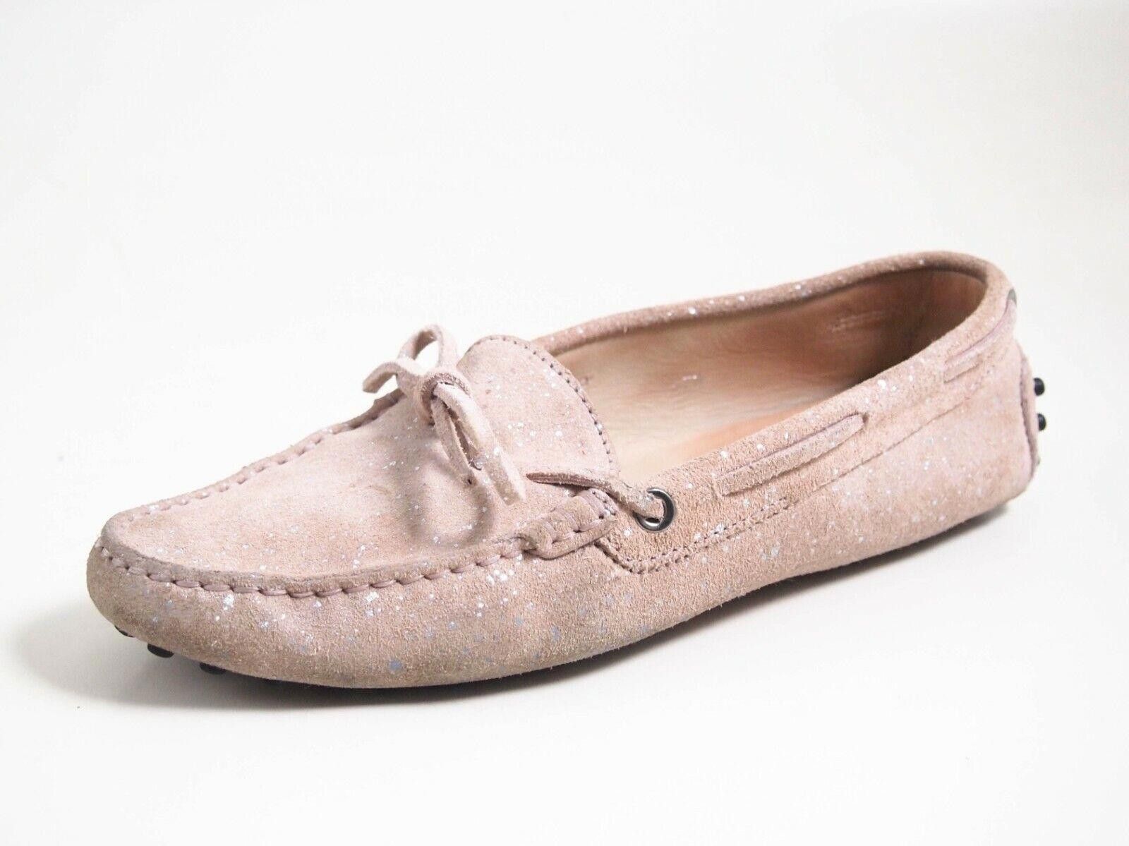 Tod's Tods Gommini Loafers Pink Suede Glitter EU 37.5 US 7.5 Size US 7.5 / IT 37.5 - 2 Thumbnail