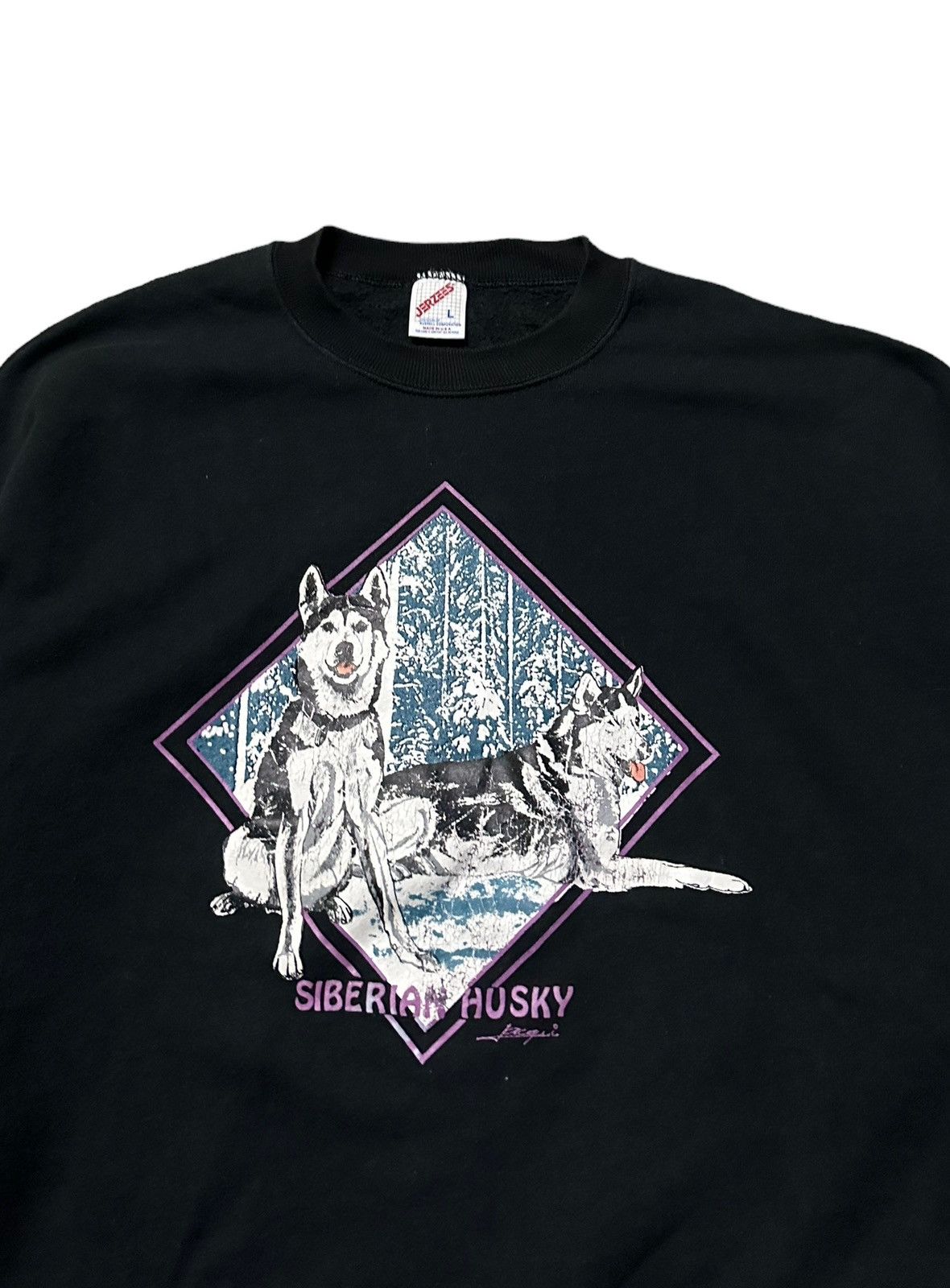 Vintage Vintage 90s Siberian husky sweatshirt Size US L / EU 52-54 / 3 - 3 Thumbnail