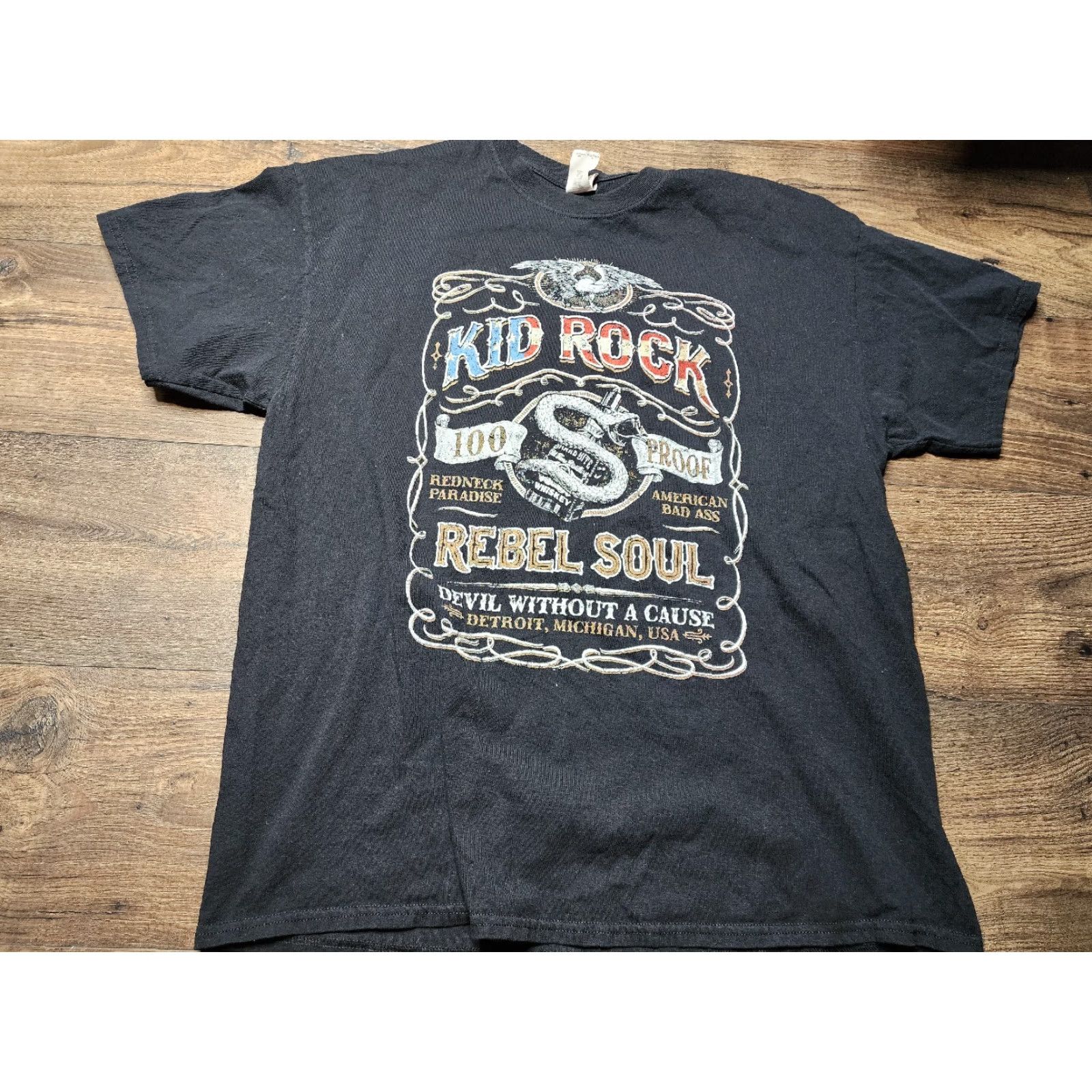 Gildan Mens XL Kid Rock Redneck Extravaganza Rebel Soul Double Sided T Shirt Size US XL / EU 56 / 4 - 2 Thumbnail