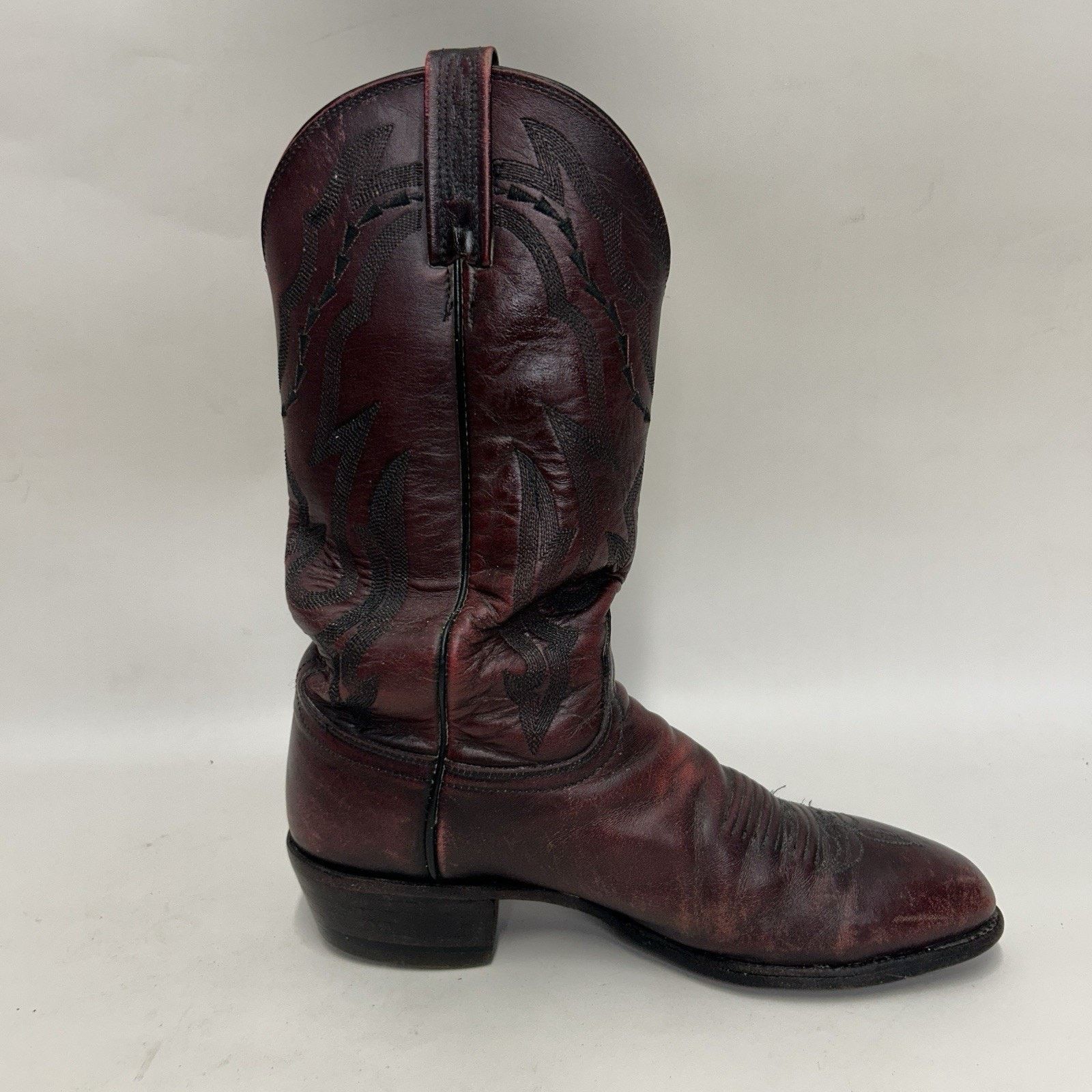 Lucchese Lucchese 2000 Leather Roper Cowboy Boots “Black Cherry” Size US 9 / EU 42 - 9 Thumbnail