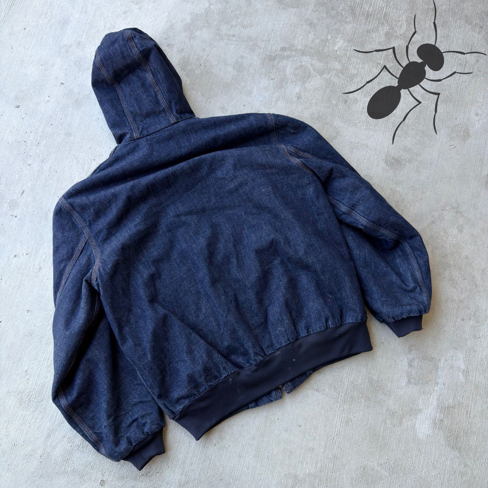Carhartt × Vintage Carhartt dark blue denim hooded work wear jacket Size US L / EU 52-54 / 3 - 6 Thumbnail