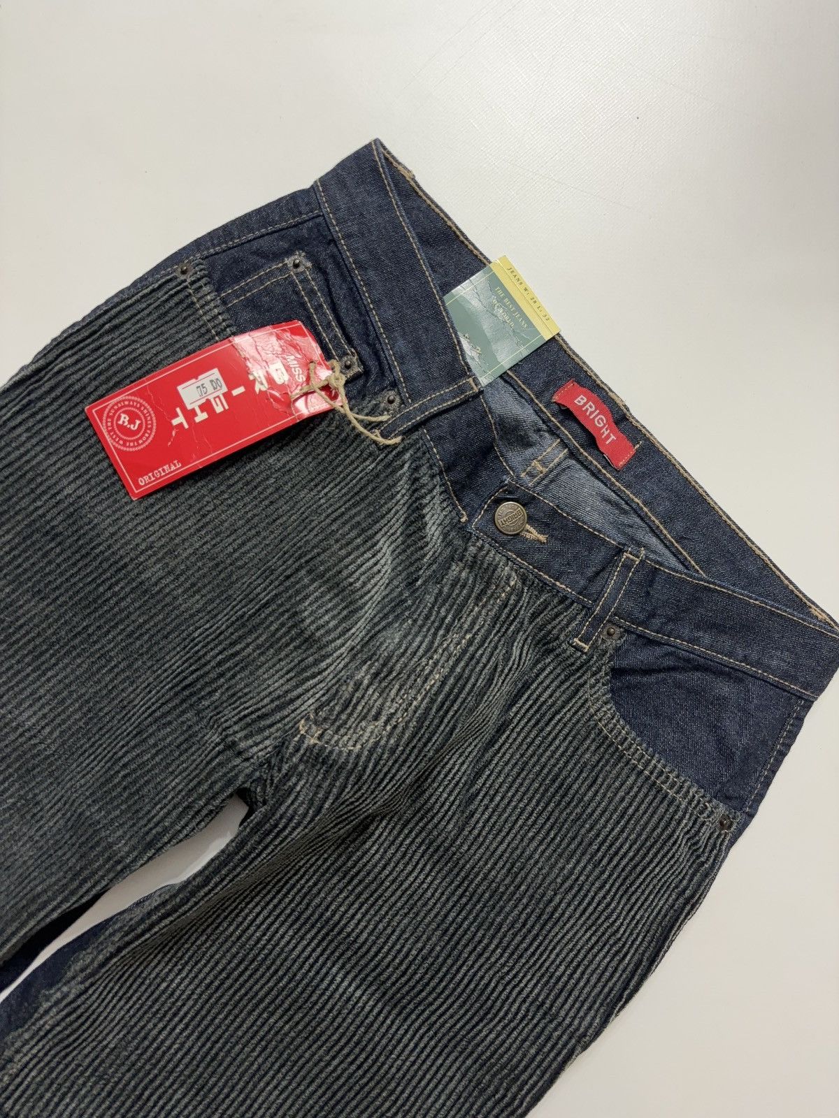 Vintage VINTAGE FLARED MIXED DENIM RETRO PANTS JEANS 00s Y2k Size 28" / US 6 / IT 42 - 6 Thumbnail