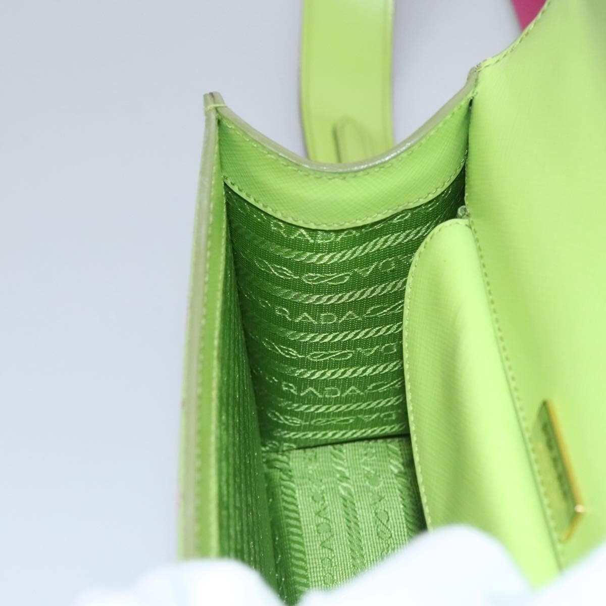 Prada Prada Leather Watermelon Shoulder Bag Saffiano Green Size ONE SIZE - 8 Thumbnail