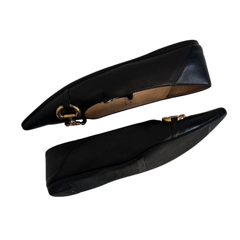 Gucci Gucci Deva Horsebit Chain Ballet Flats Black Leather Size 38 Size US 7.5 / IT 37.5 - 10 Thumbnail
