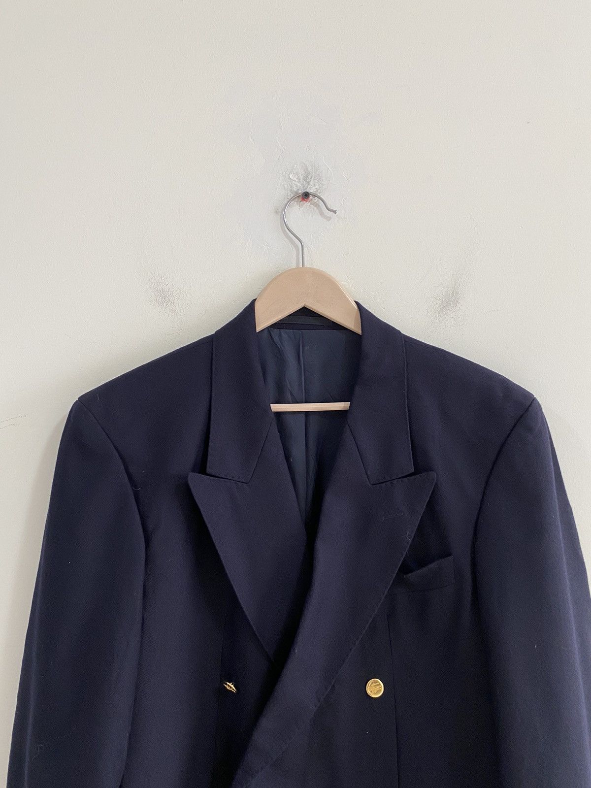 Burberry Burberry Dark Blue Wool Double Breasted Size 50S - 2 Thumbnail